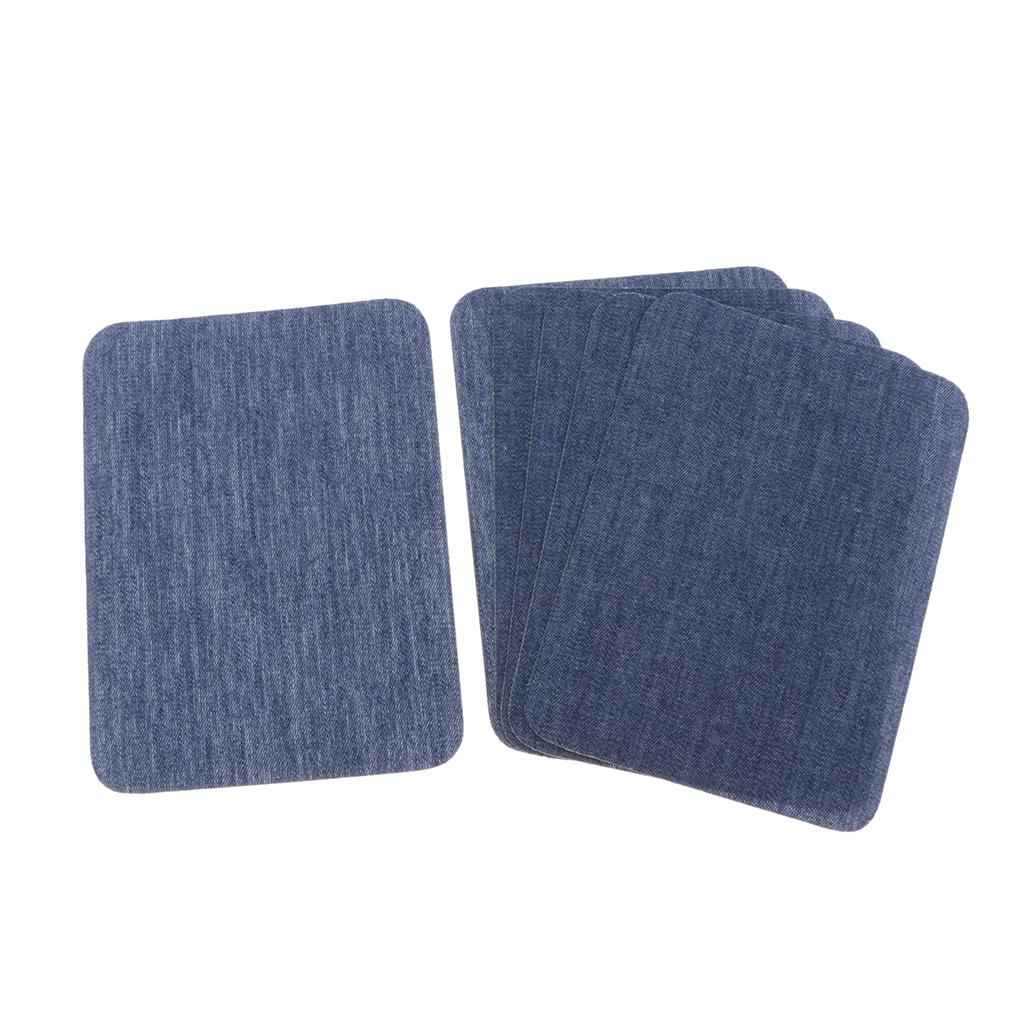 6pcs Iron on Denim Patches for Jeans Clothing Jacket Repair Tool Blue