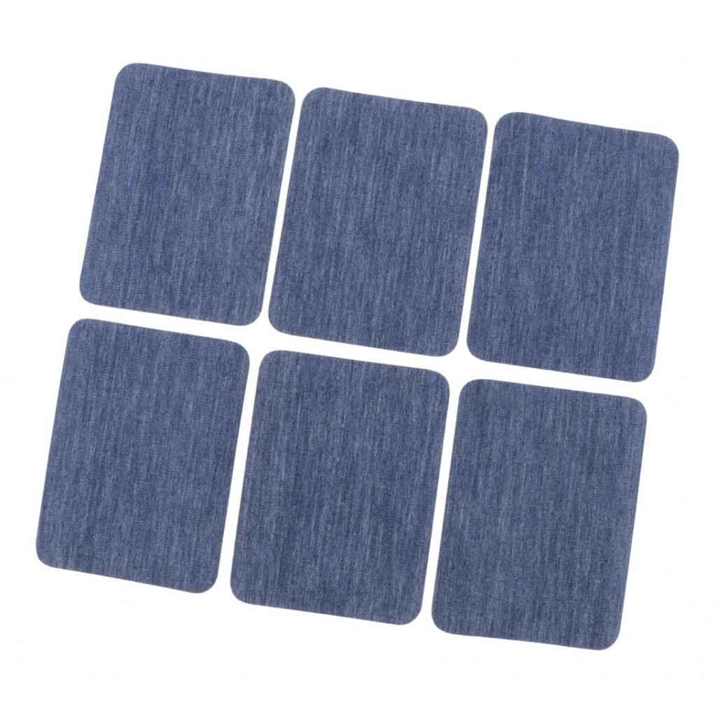 6pcs Iron on Denim Patches for Jeans Clothing Jacket Repair Tool Blue