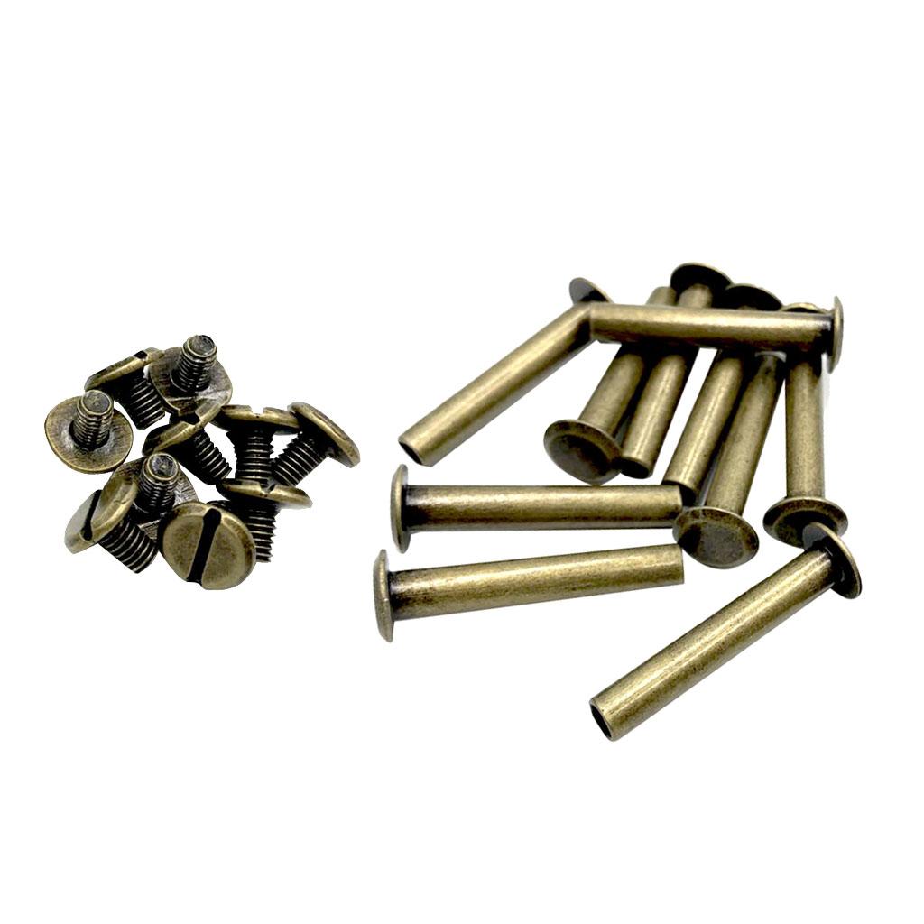 6x10pcs Posts Binding Screws Rivets Scrapbooking Picture Album Binding 10x30mm