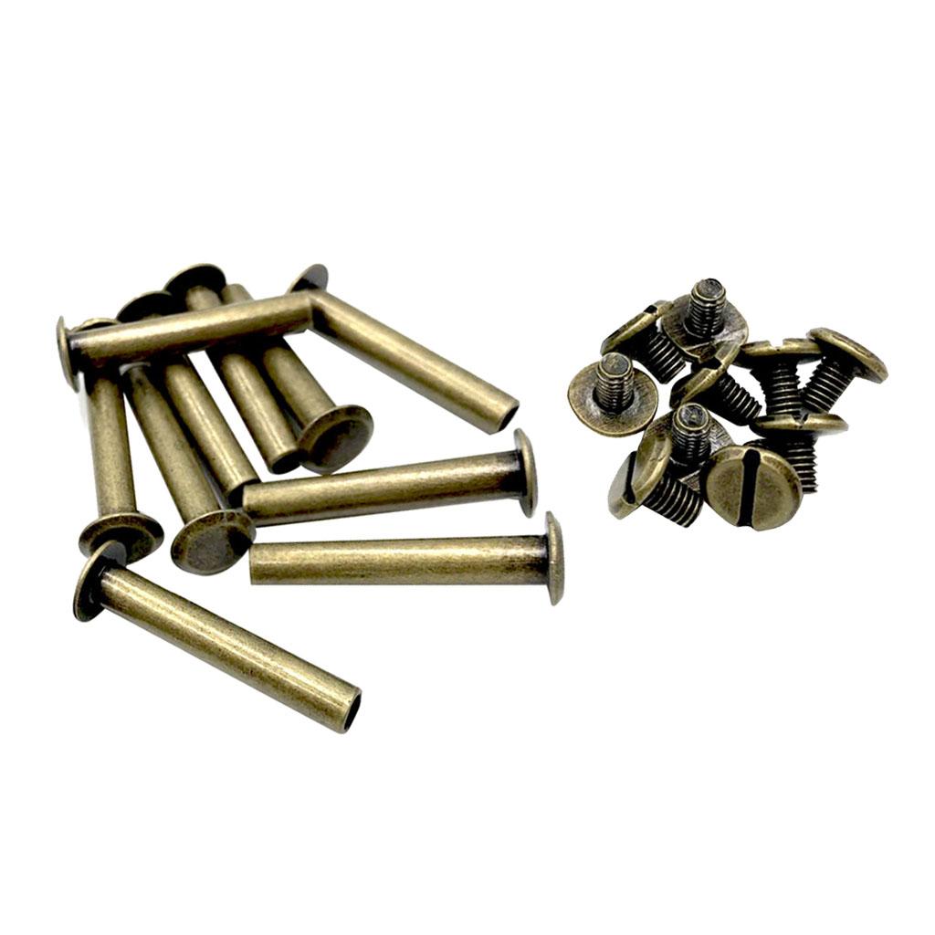 5x10pcs Posts Binding Screws Rivets Scrapbooking Picture Album Binding 10x30mm