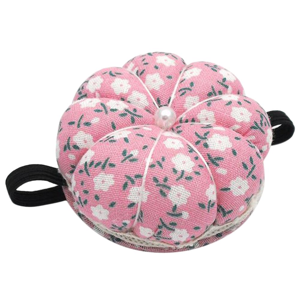 5xPumpkin Shaped Pin Cushion Patchwork Pin Holder DIY Sewing Craft Tool Pink