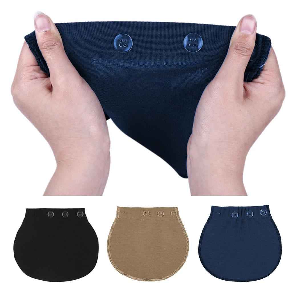 Maternity Pregnancy Adjustable Waist Extender Elastic Extender Pads Black