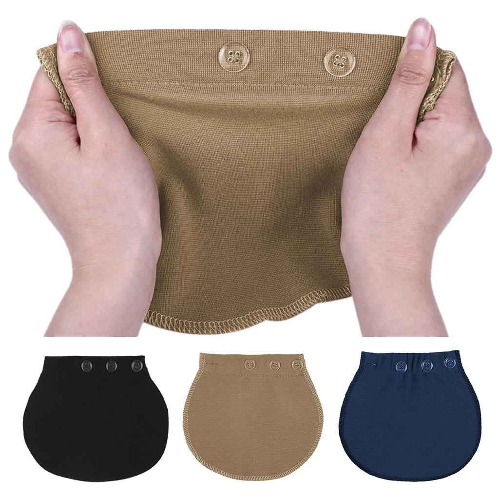 Maternity Pregnancy Adjustable Waist Extender Elastic Extender Pads Black