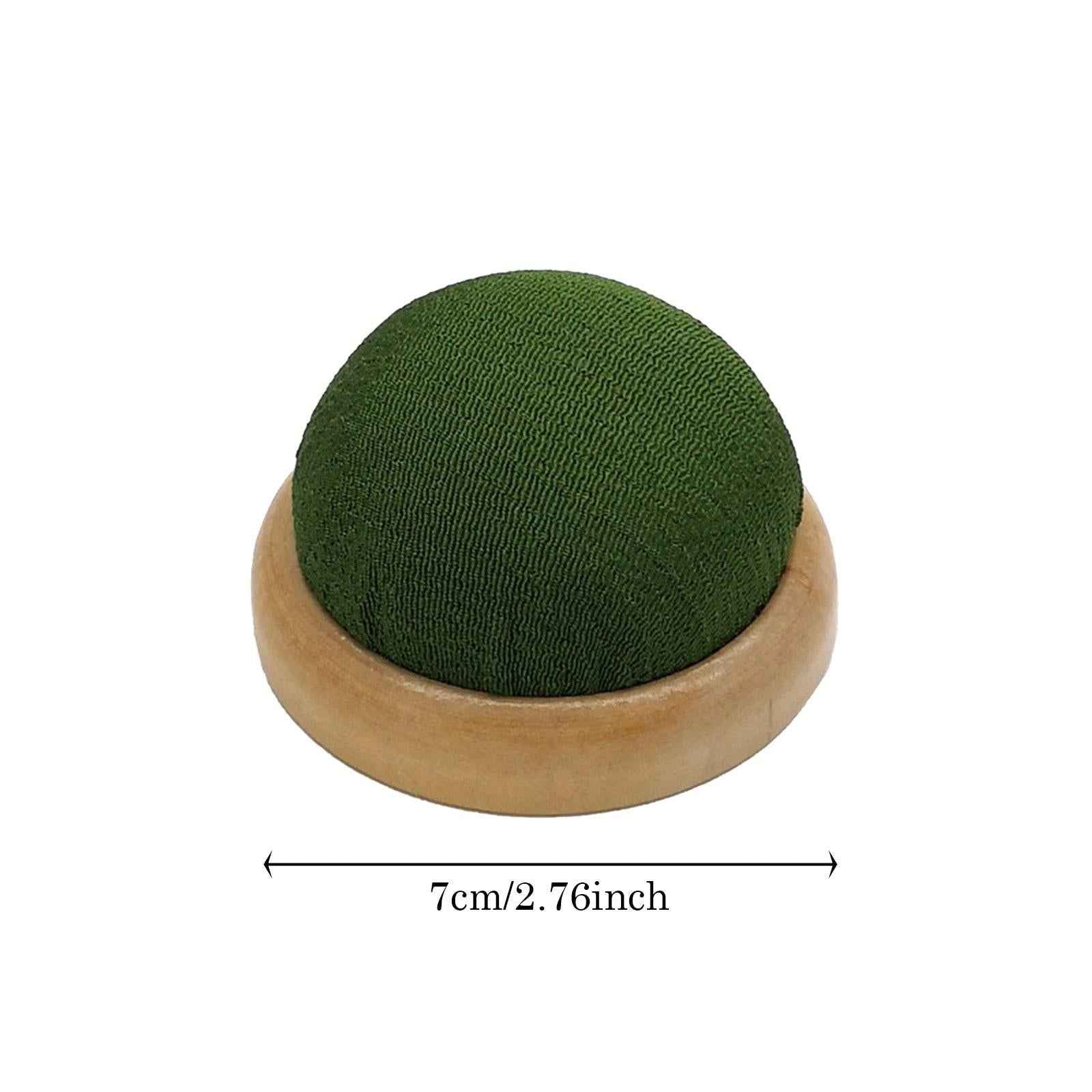 Needle/Pin Cushion Needle Insertion with Wooden Base Sewing Tool Green