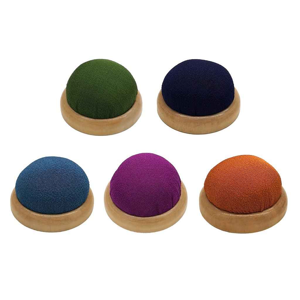 Needle/Pin Cushion Needle Insertion with Wooden Base Sewing Tool Green