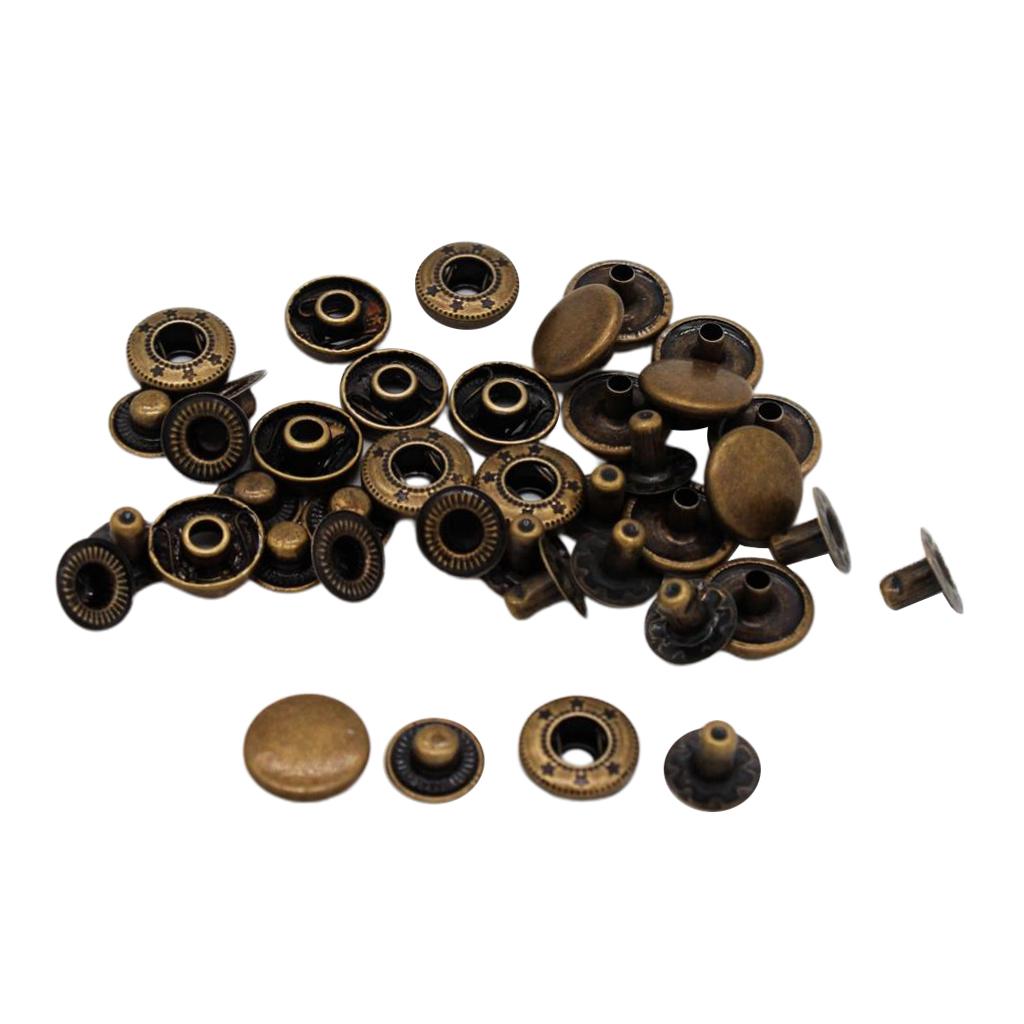 5x10 Sets Snap Fastener Buttons Jeans Popper Press Studs Buttons Accessories 12.5mm