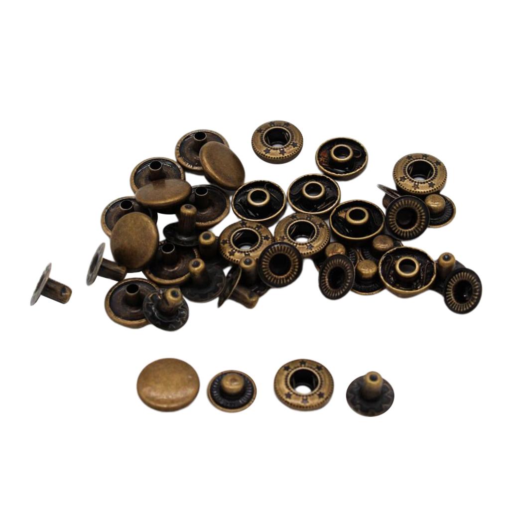 5x10 Sets Snap Fastener Buttons Jeans Popper Press Studs Buttons Accessories 12.5mm
