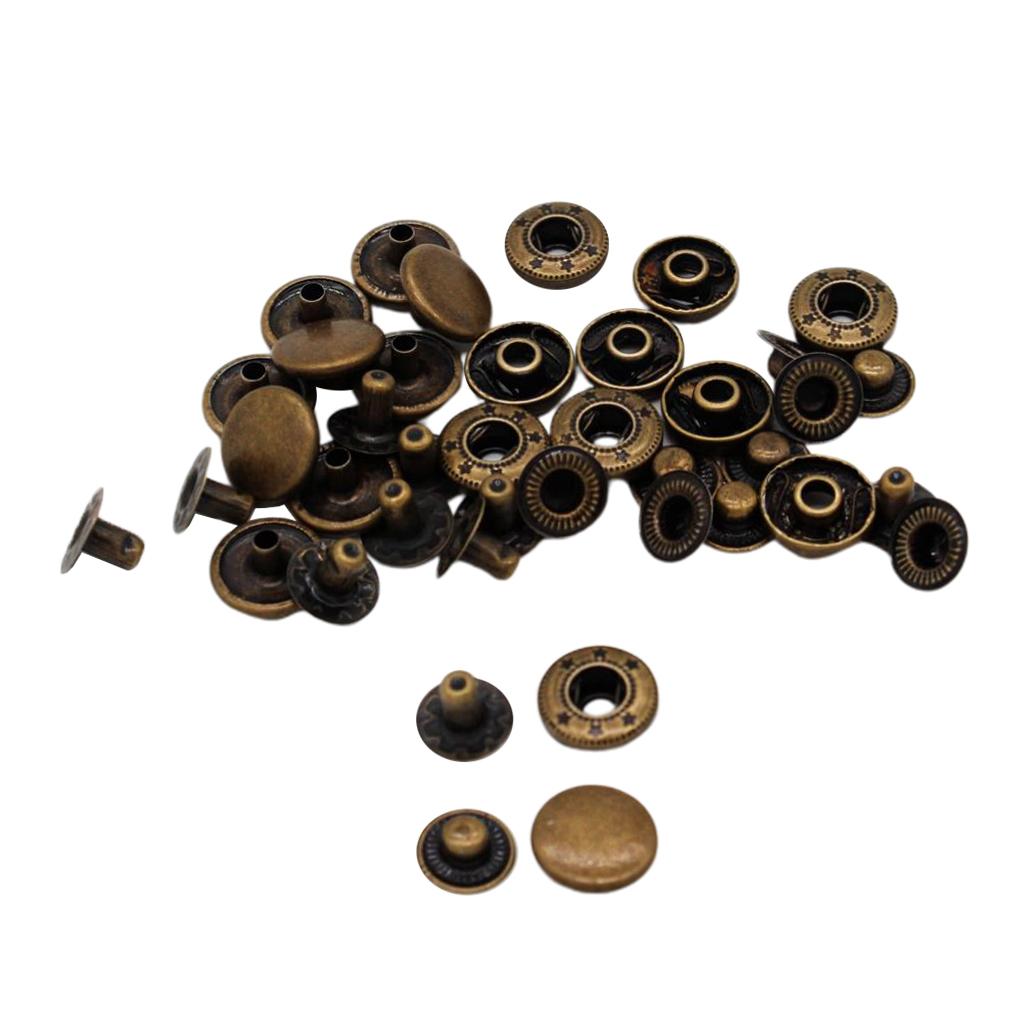 5x10 Sets Snap Fastener Buttons Jeans Popper Press Studs Buttons Accessories 12.5mm