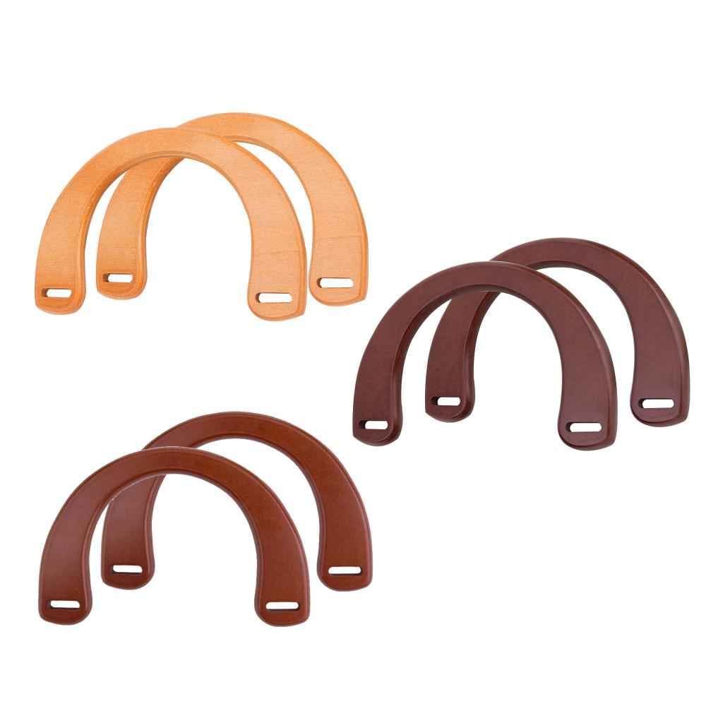 Wooden Purse Handle Bag Replacement Handles for Handbag DIY Natural Color