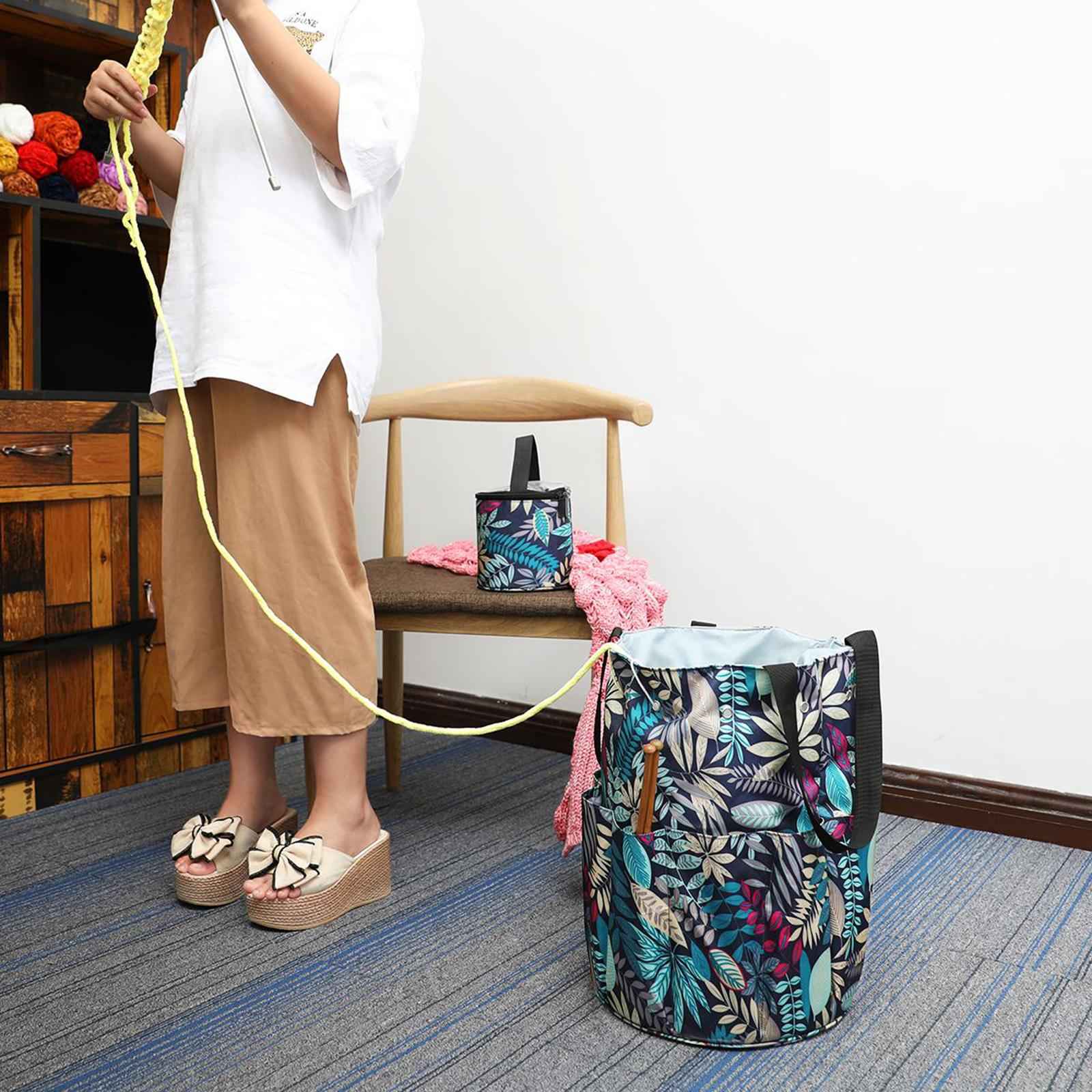 Knitting Bag Craft Sewing Yarn Storage Wool Ball Organizers Case for Crochet