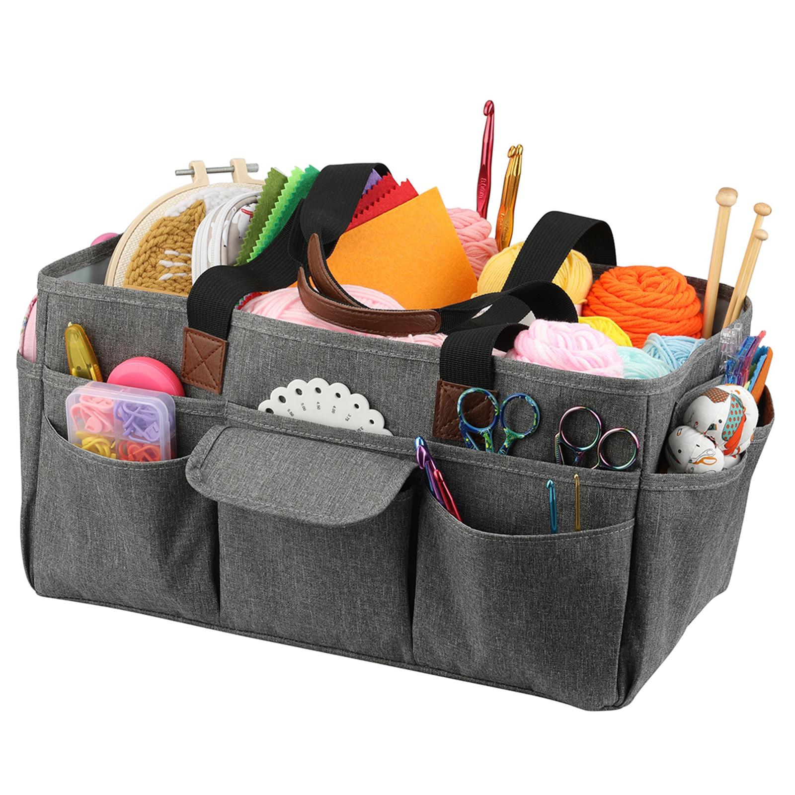 Crochet Hooks Needles Yarn Balls Case Holder Multifunction Storage Tote Bag