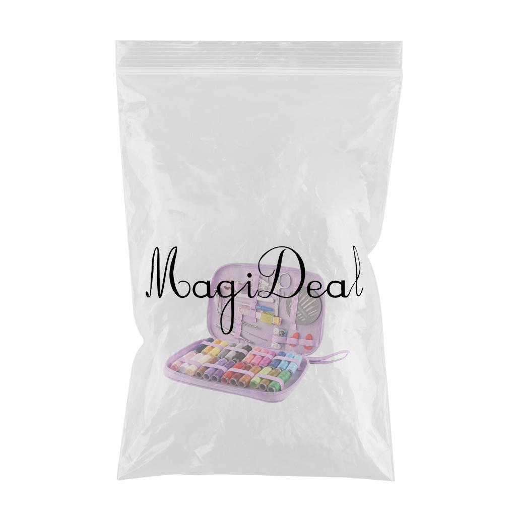 All in One Portable Sewing Kit Bag Organizer Scissors Thread Travel Purple