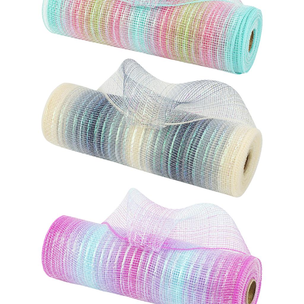 Deco Mesh Rolls 26cm x 10yard Roll 3 Colors Available for Wreaths Swags Bows B