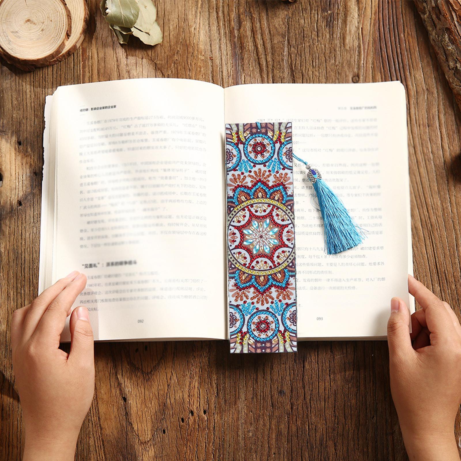 Beaded Painting Bookmarks Art Craft Supplies Drill Gift with Tassels 2