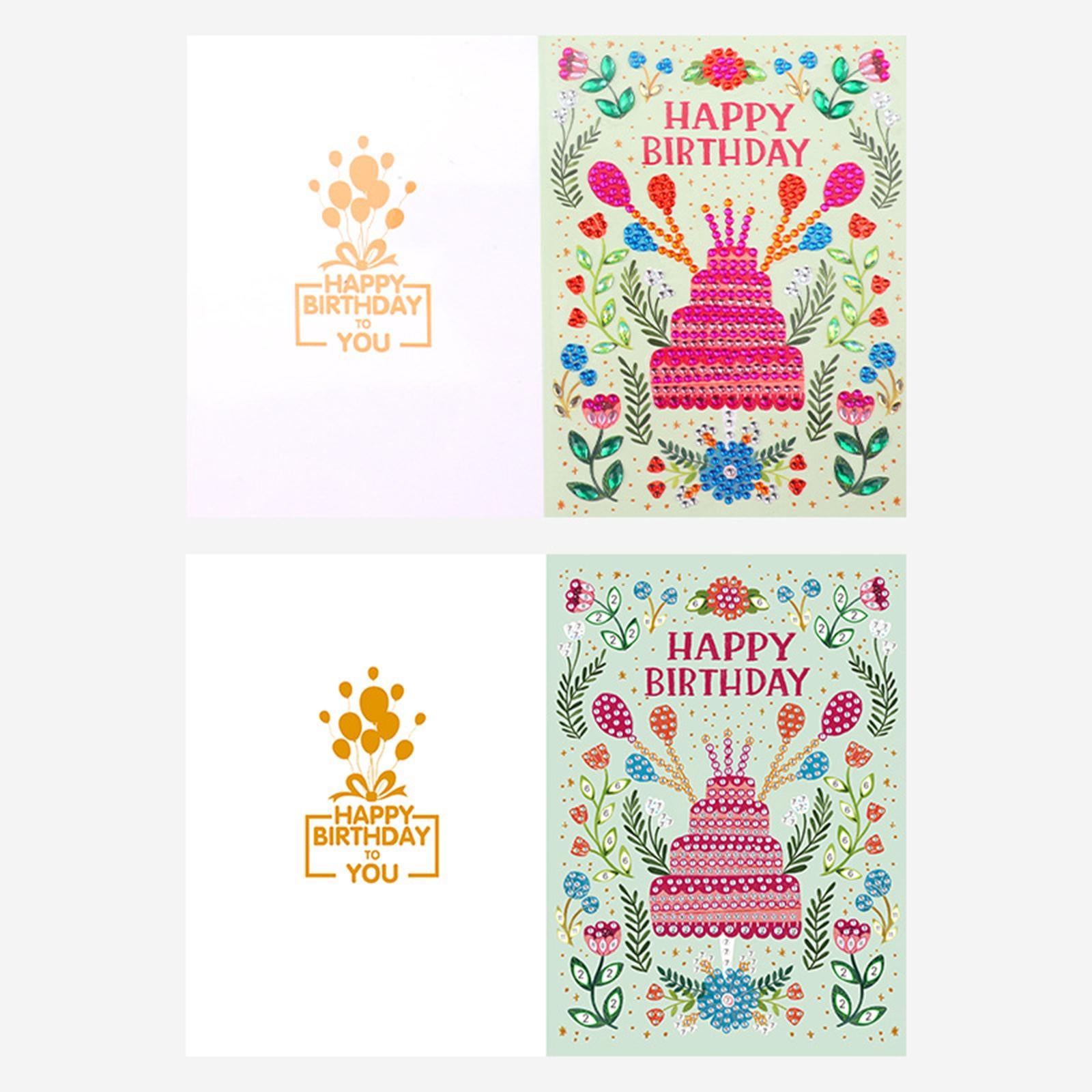 Creative Diamond Painting Birthday Cards Beaded Gift Card Mosaic Making G