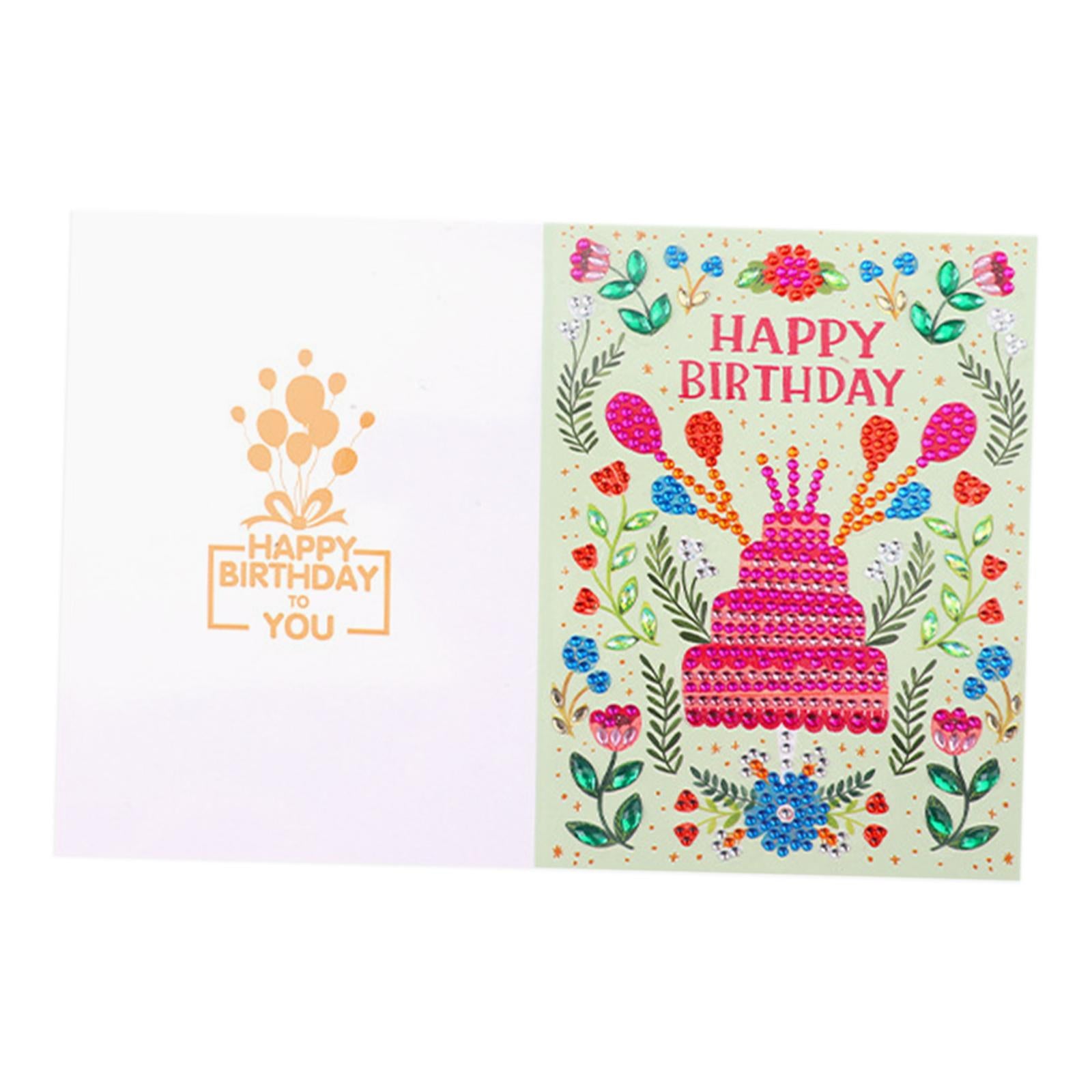 Creative Diamond Painting Birthday Cards Beaded Gift Card Mosaic Making G