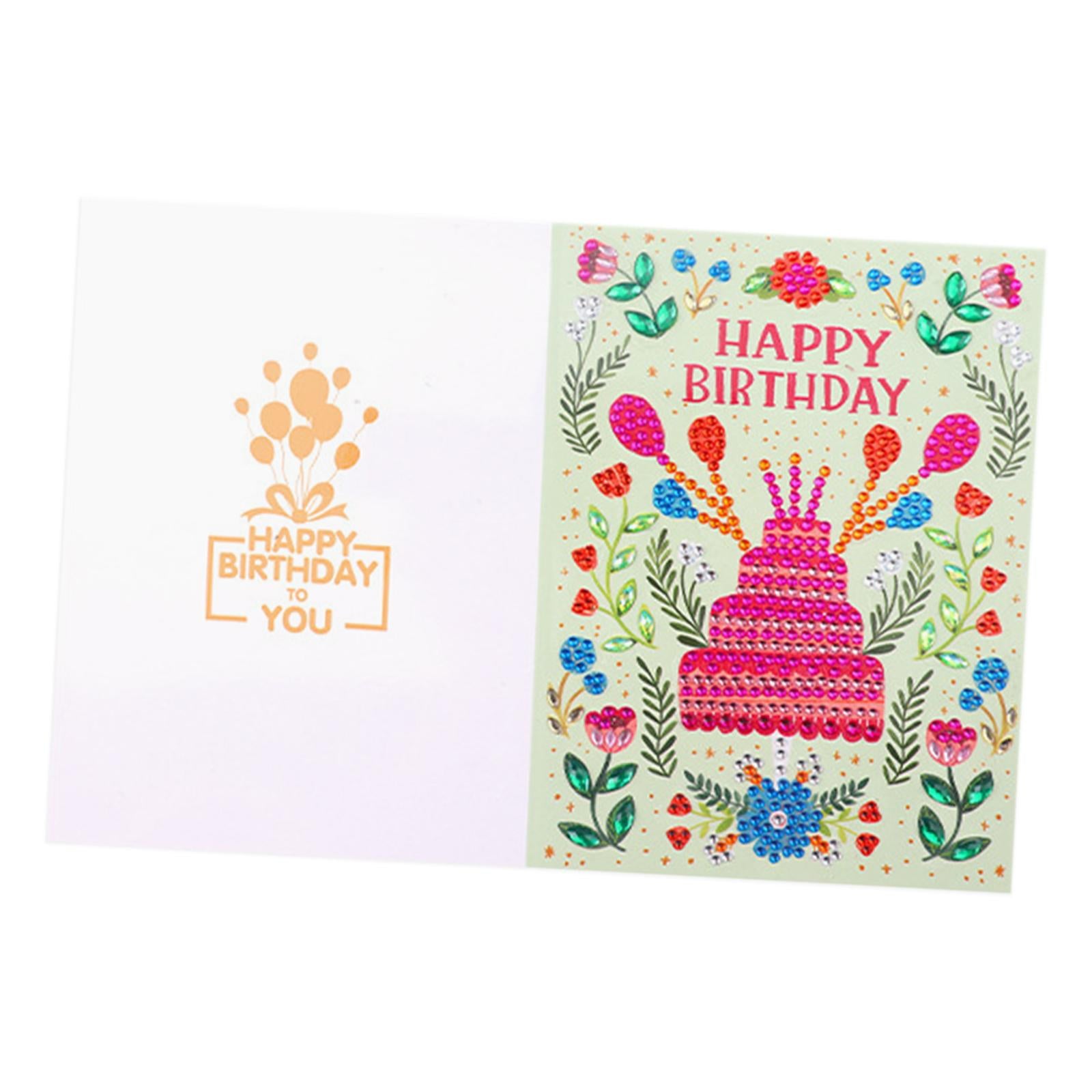 Creative Diamond Painting Birthday Cards Beaded Gift Card Mosaic Making G