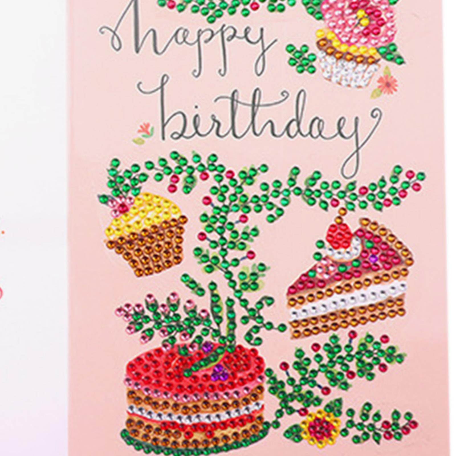 Creative Diamond Painting Birthday Cards Beaded Gift Card Mosaic Making I