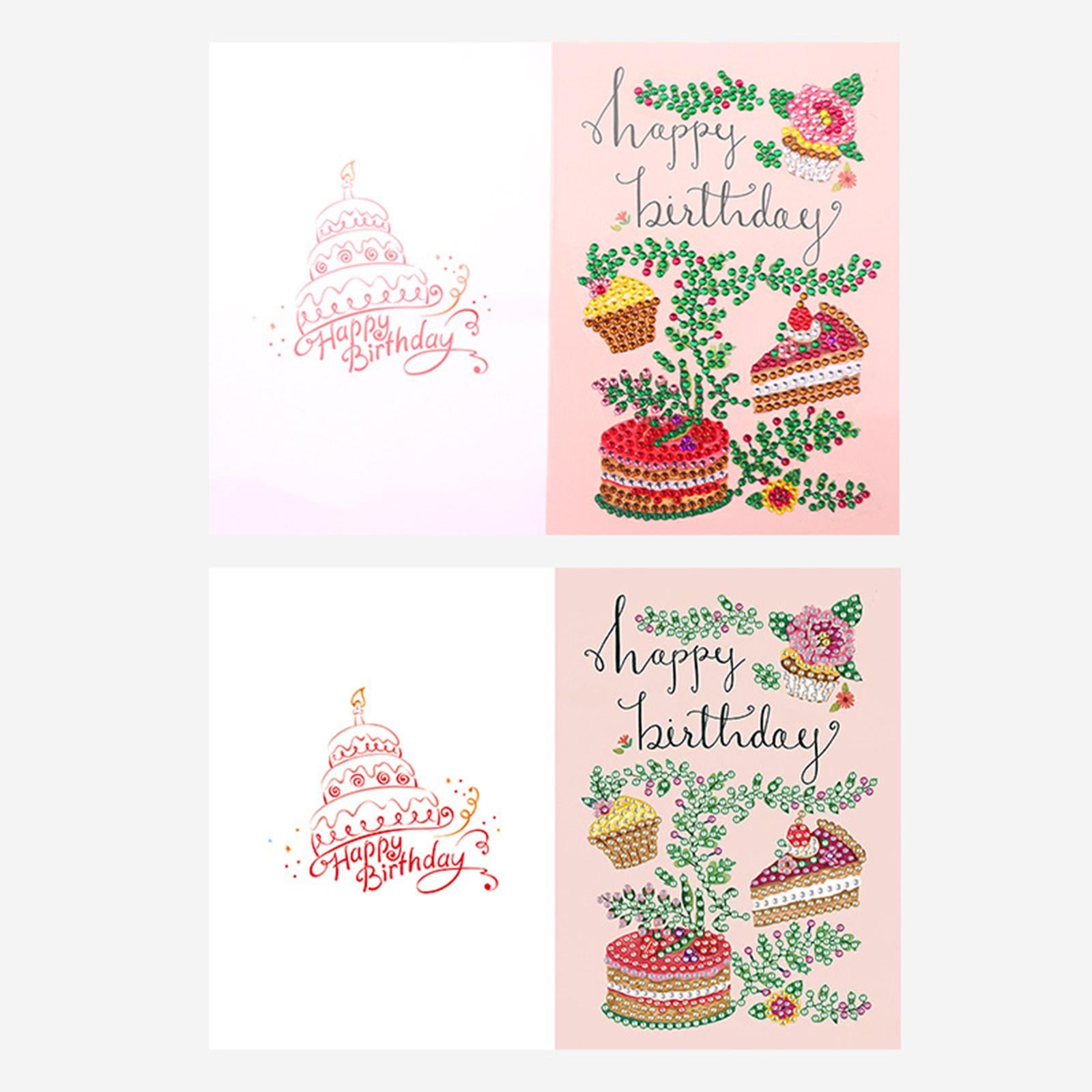 Creative Diamond Painting Birthday Cards Beaded Gift Card Mosaic Making I