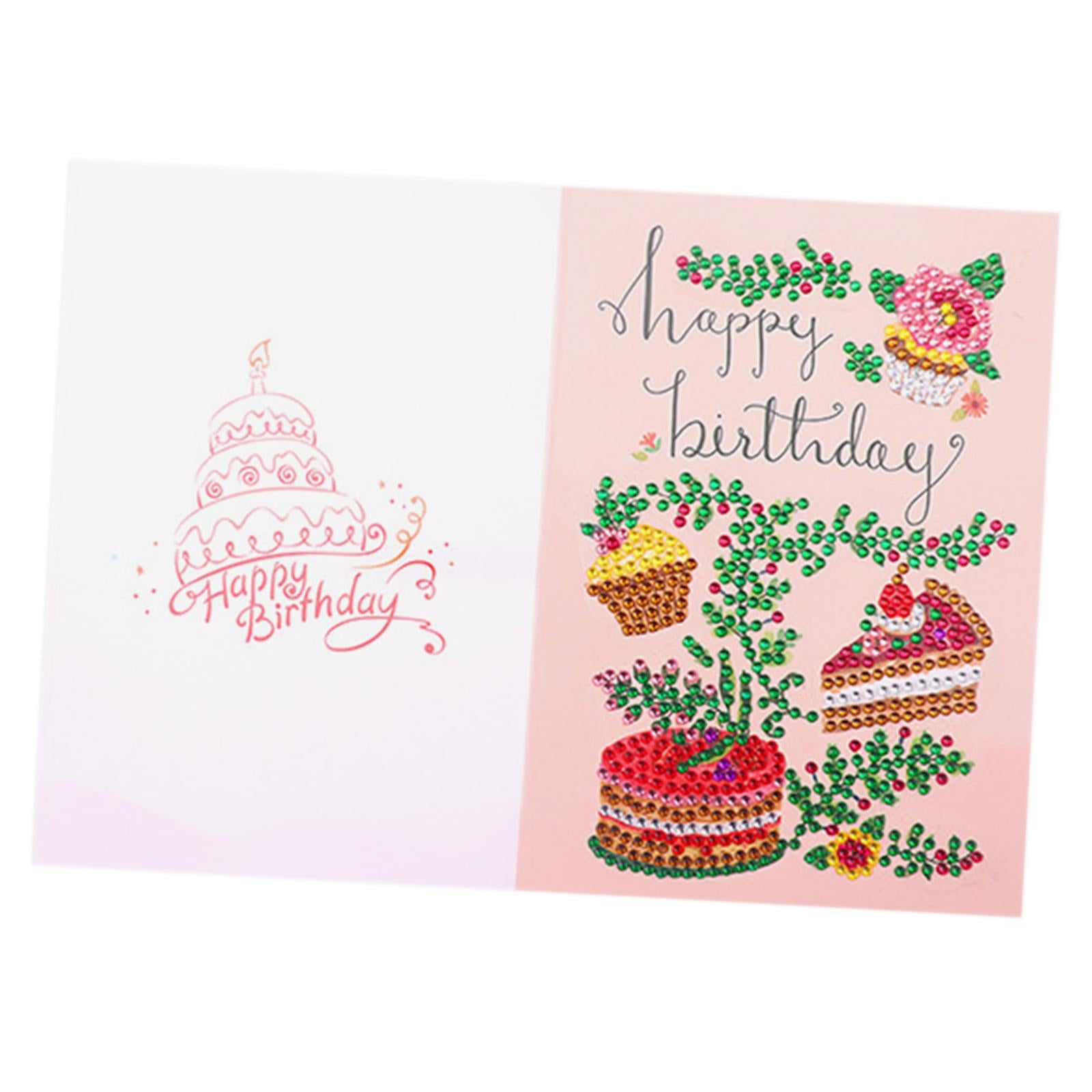 Creative Diamond Painting Birthday Cards Beaded Gift Card Mosaic Making I