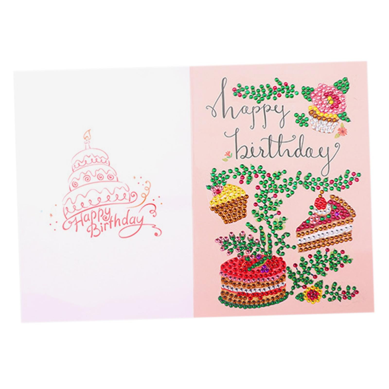 Creative Diamond Painting Birthday Cards Beaded Gift Card Mosaic Making I