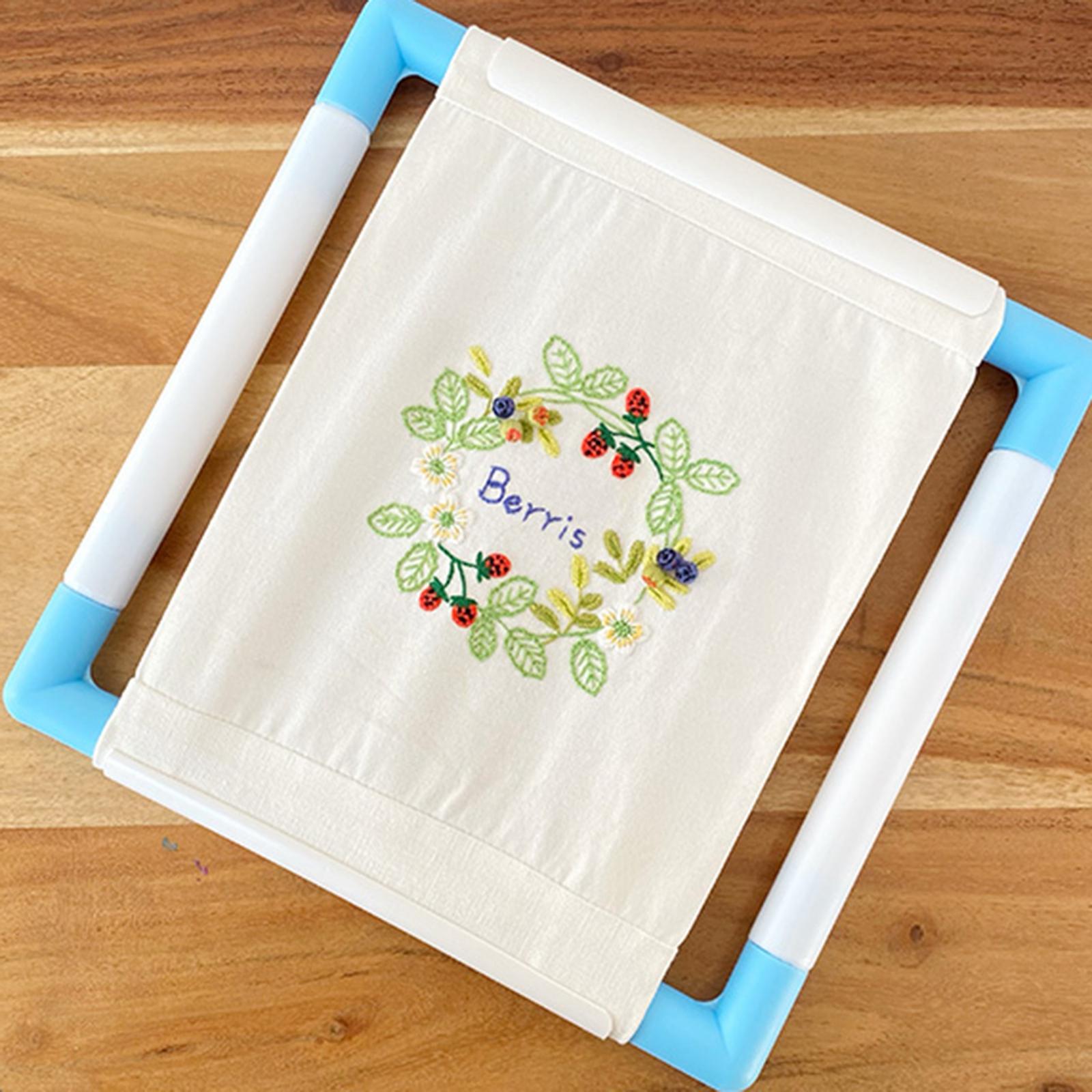 Clip Frame Needlepoint Silk-Painting Craft DIY Tool Sewing Embroidery Square 8x8inch