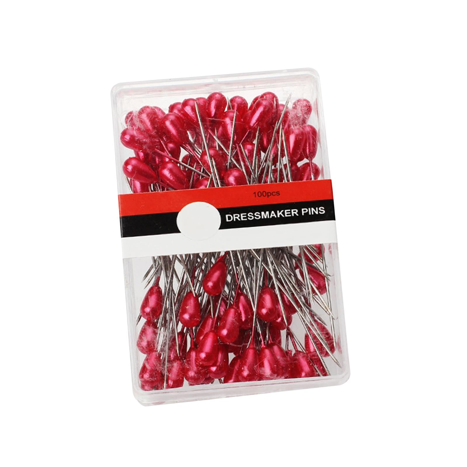 6x1500x Straight Pins Locating with Box Sewing Pins for Dressmaker DIY Project red
