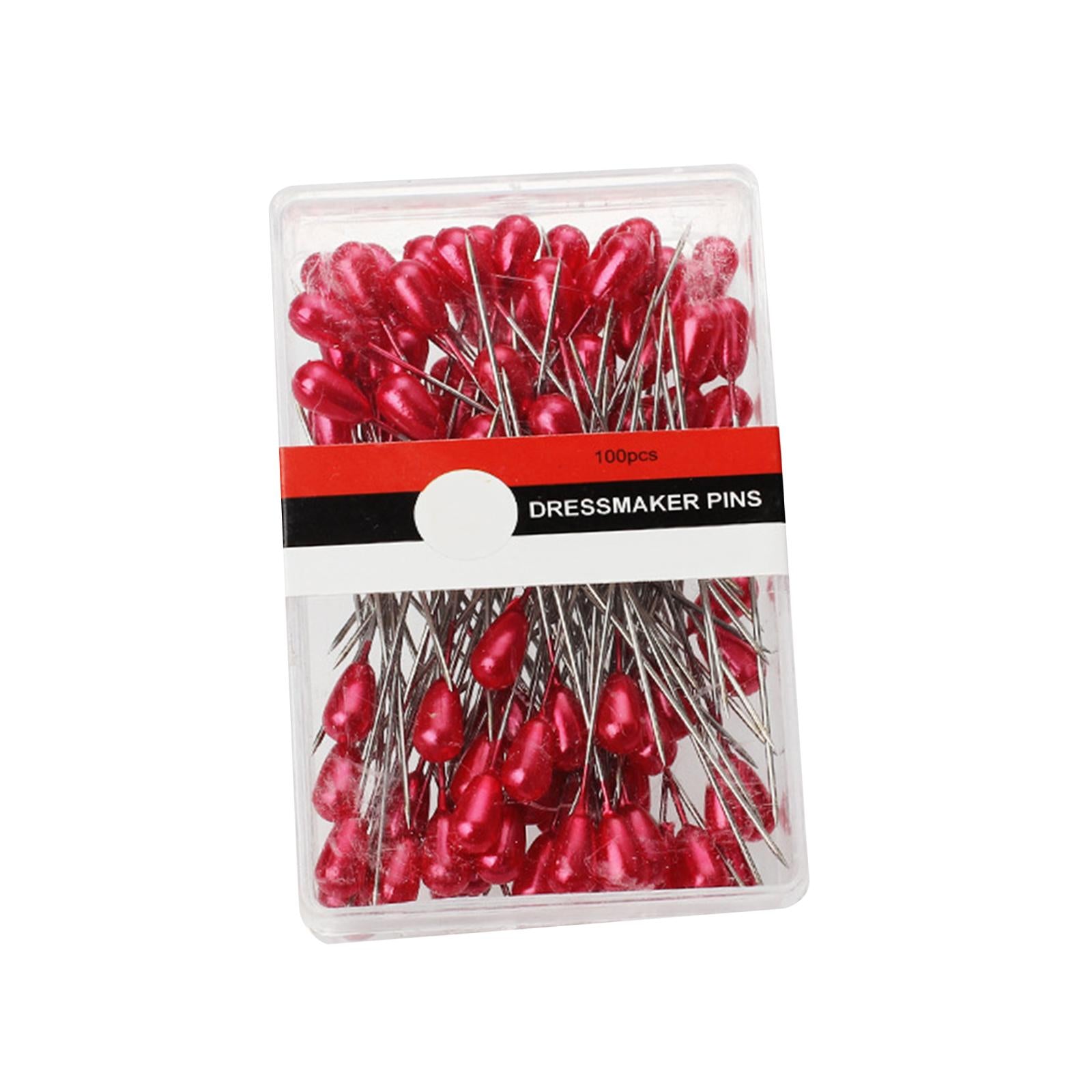 6x1500x Straight Pins Locating with Box Sewing Pins for Dressmaker DIY Project red