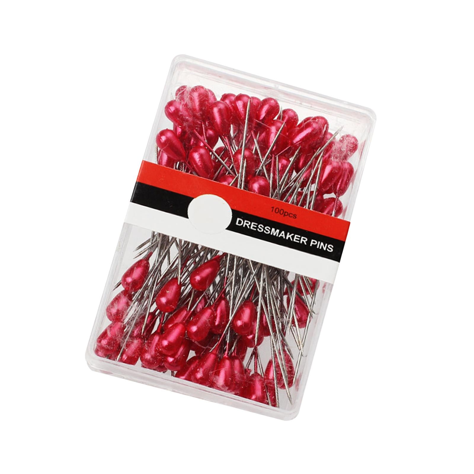 6x1500x Straight Pins Locating with Box Sewing Pins for Dressmaker DIY Project red