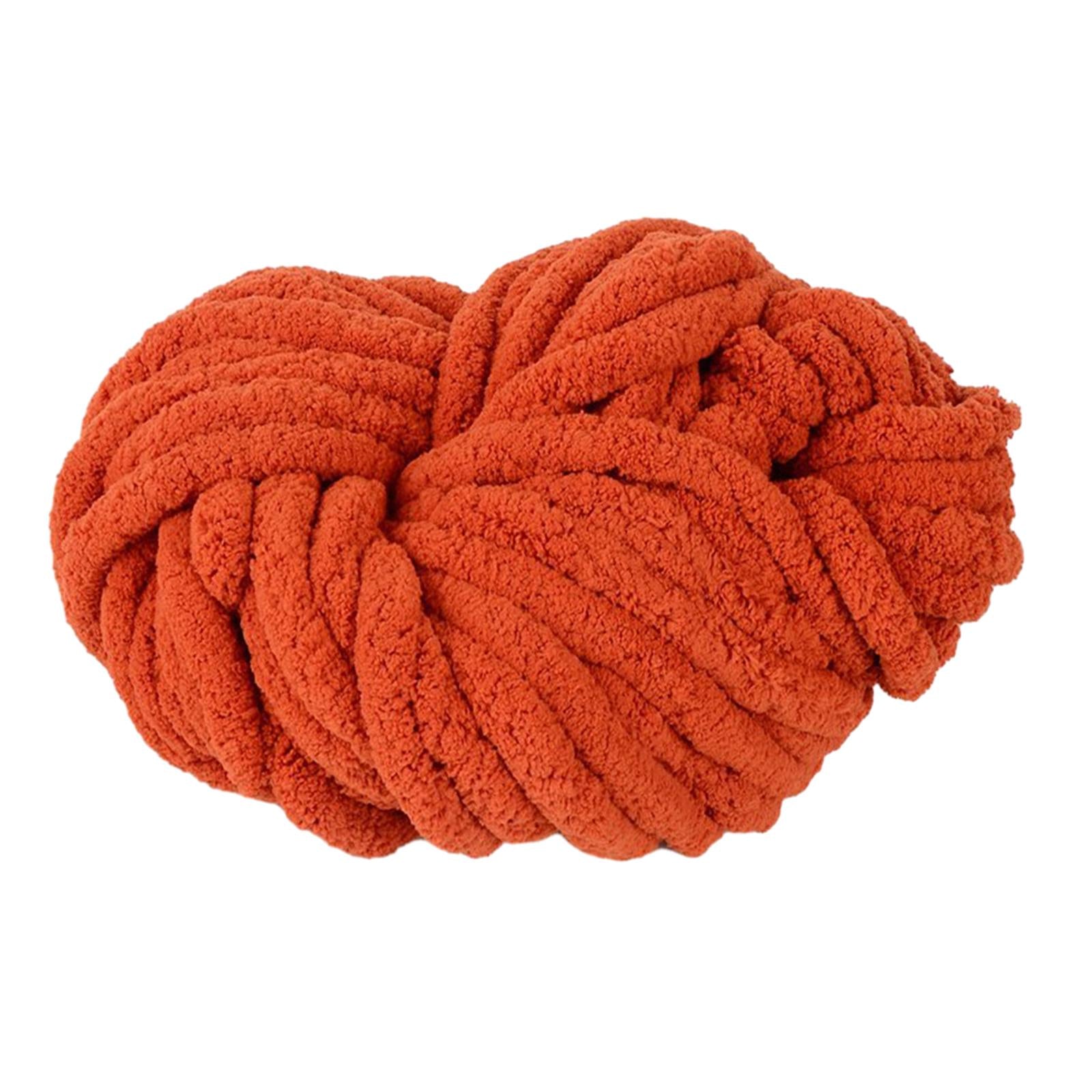 3xChunky Chenille Yarn Washable Super Bulky Yarn for Crocheting Throw Knitting Rust Red