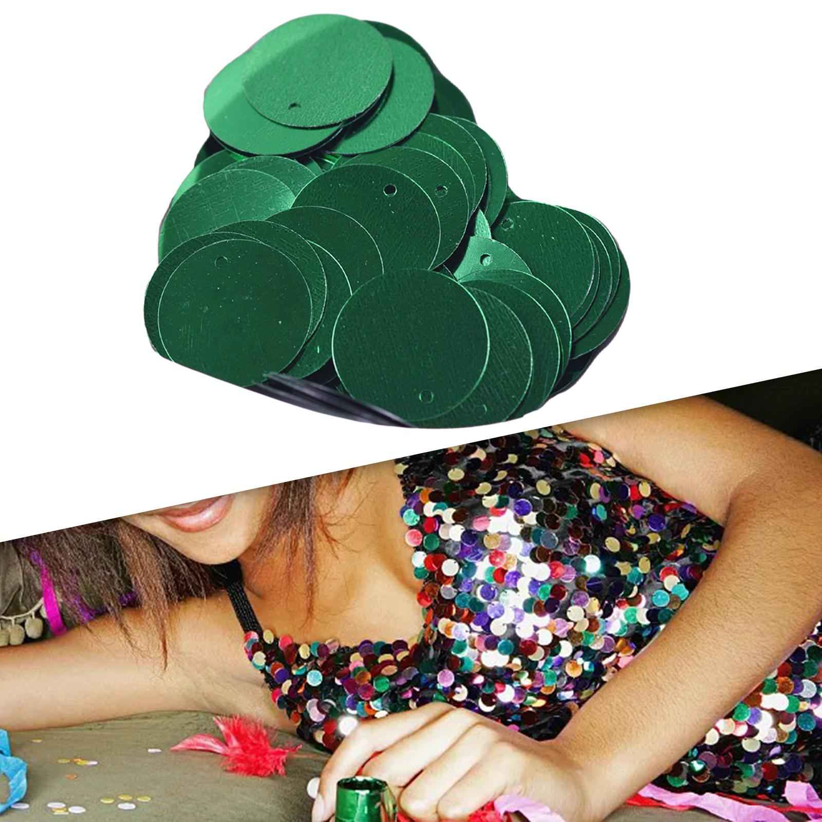 85x 20mm Flat Round Loose Sequins DIY Decor for Knitting Art Crafts Applique Green