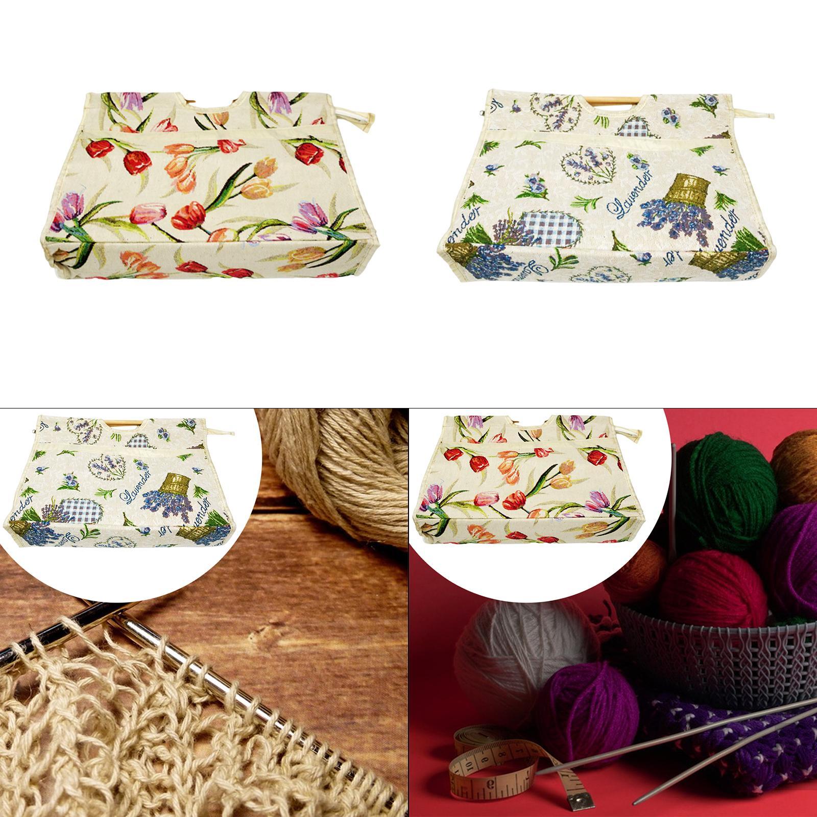 Knitting Bag Yarn Storage Bag for Crochet Hooks Yarn Skeins Knitting Needle