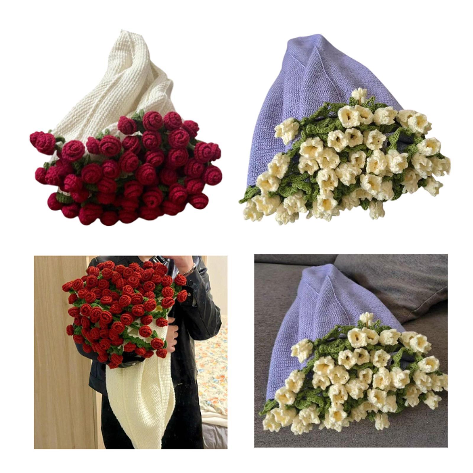 Bouquet Blanket Crochet Kit Crochet Starter Kit for Wedding Adults Beginners Red