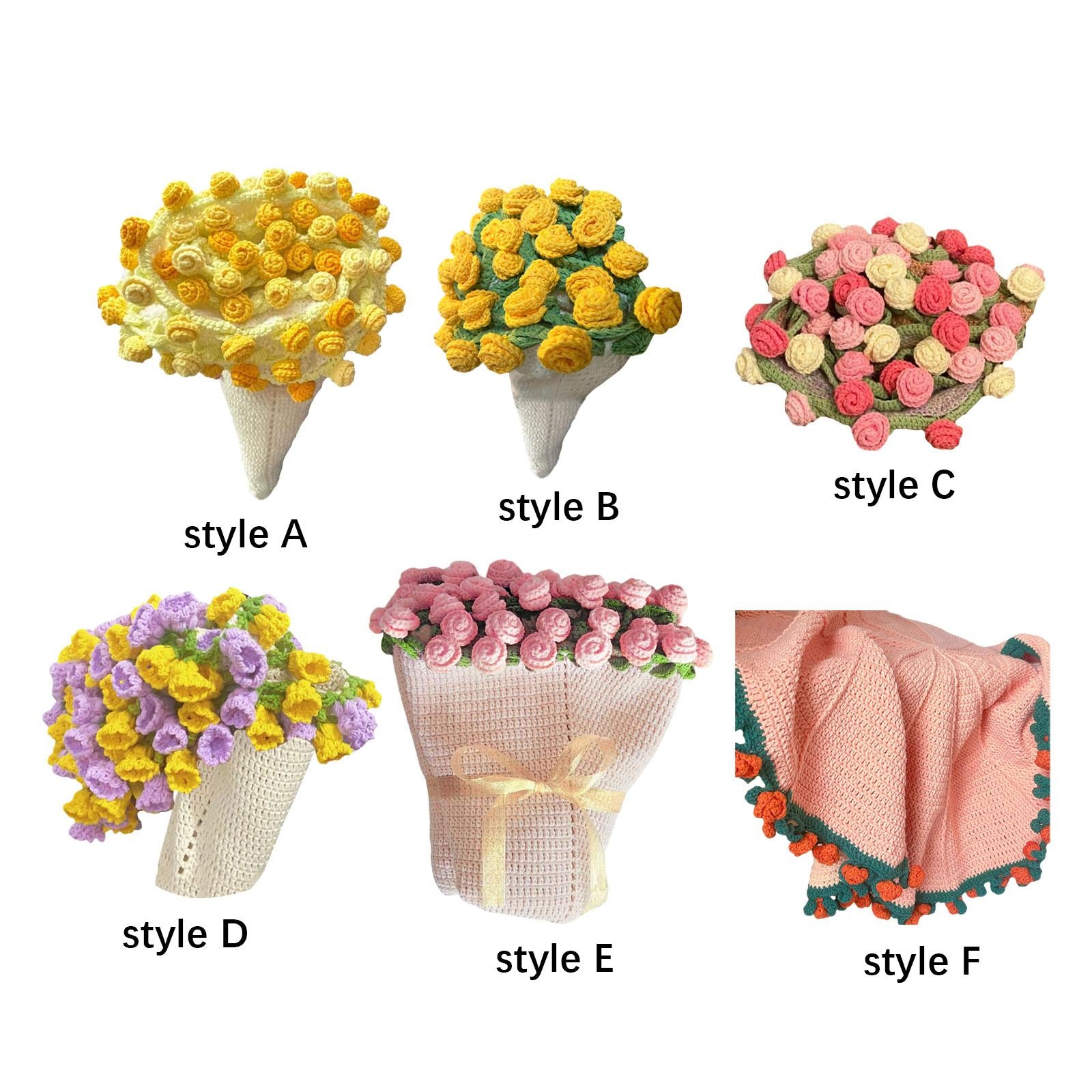 Bouquet Blanket Crochet Kit Accessories for Starter Anniversary Wedding Style A