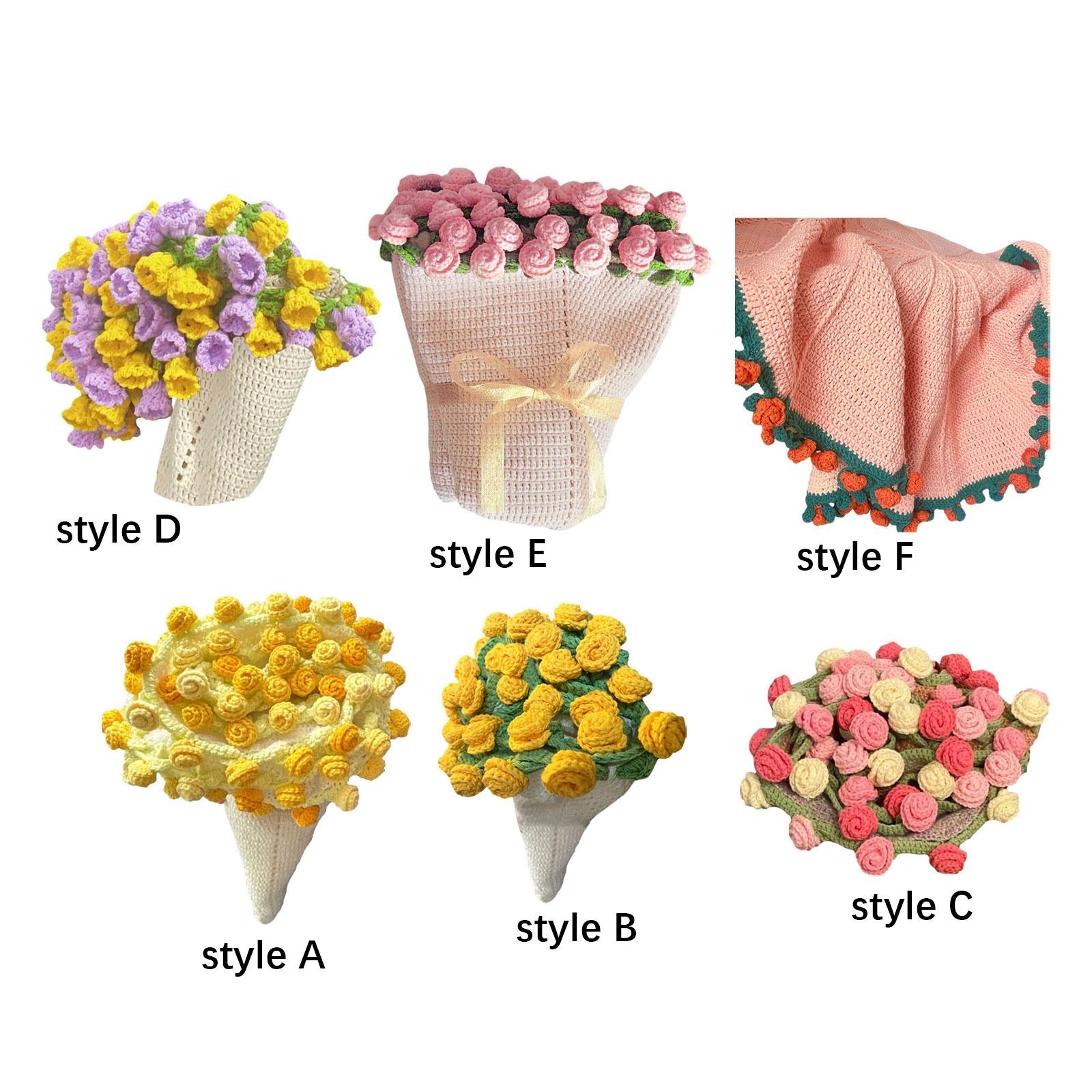 Bouquet Blanket Crochet Kit Accessories for Starter Anniversary Wedding Style A