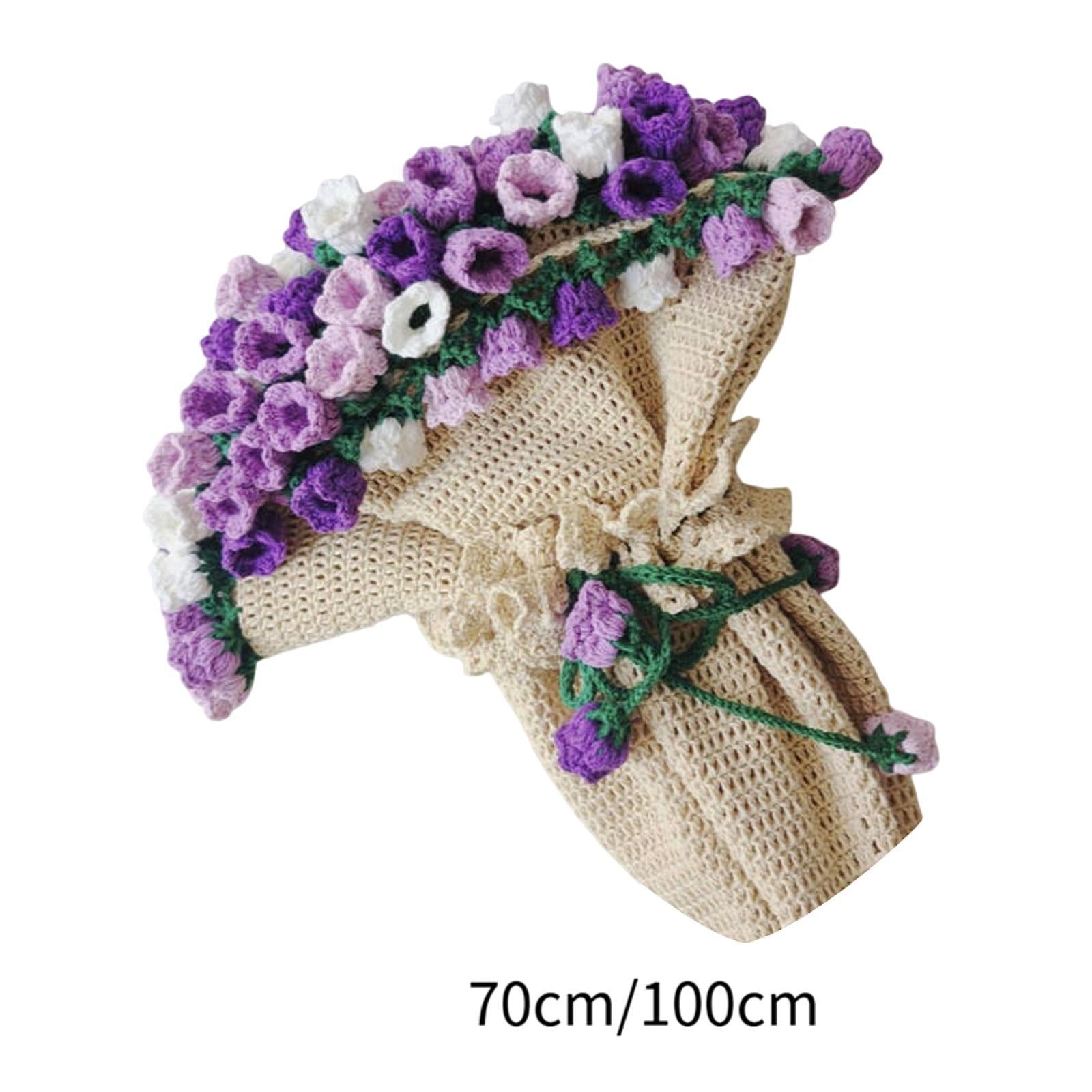 Bouquet Blanket Crochet Kit Gift Craft Knitting Kit for Men Women Enthusiast 70cm
