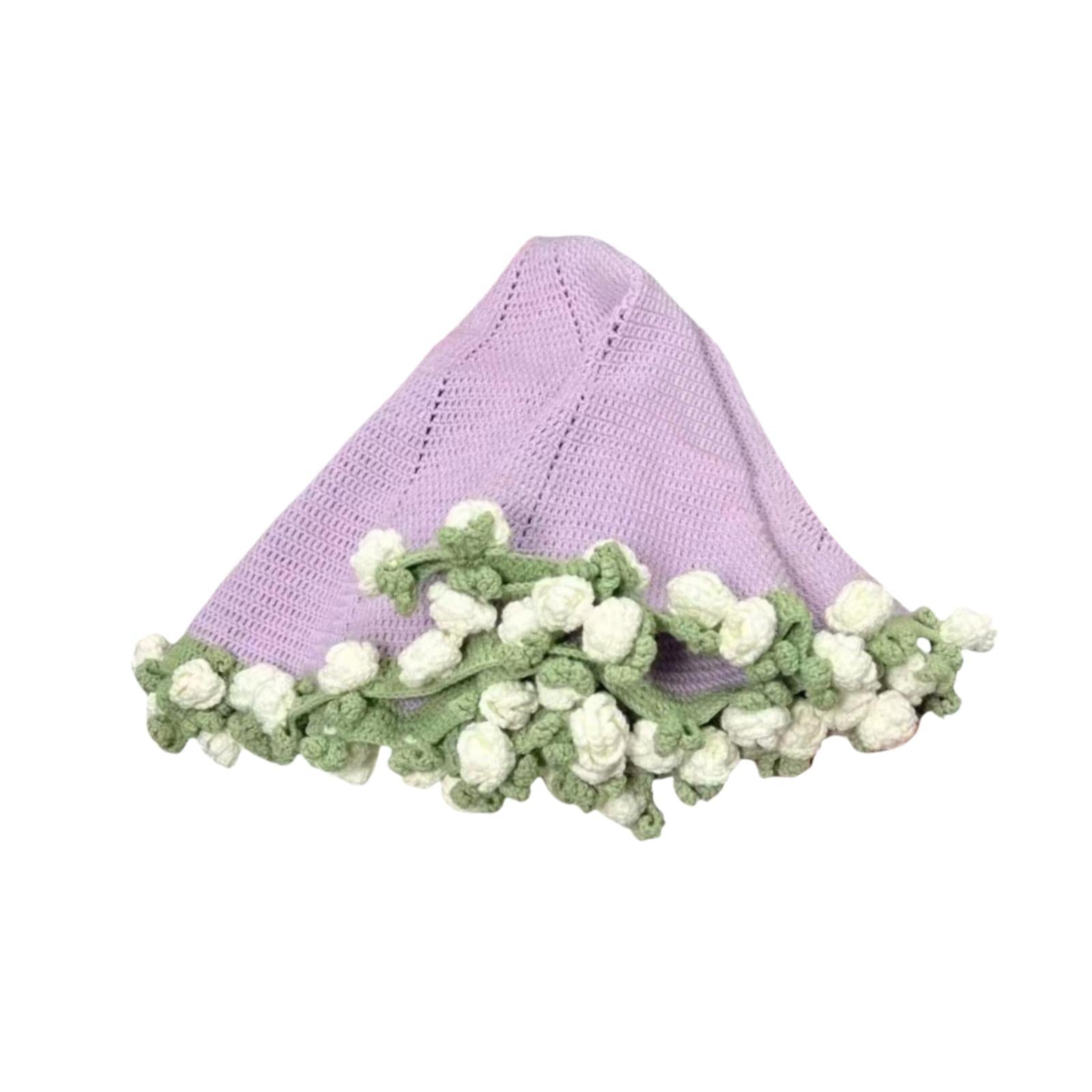 Bouquet Blanket Crocheting Kit Material Package for Starter Beginners Adults White