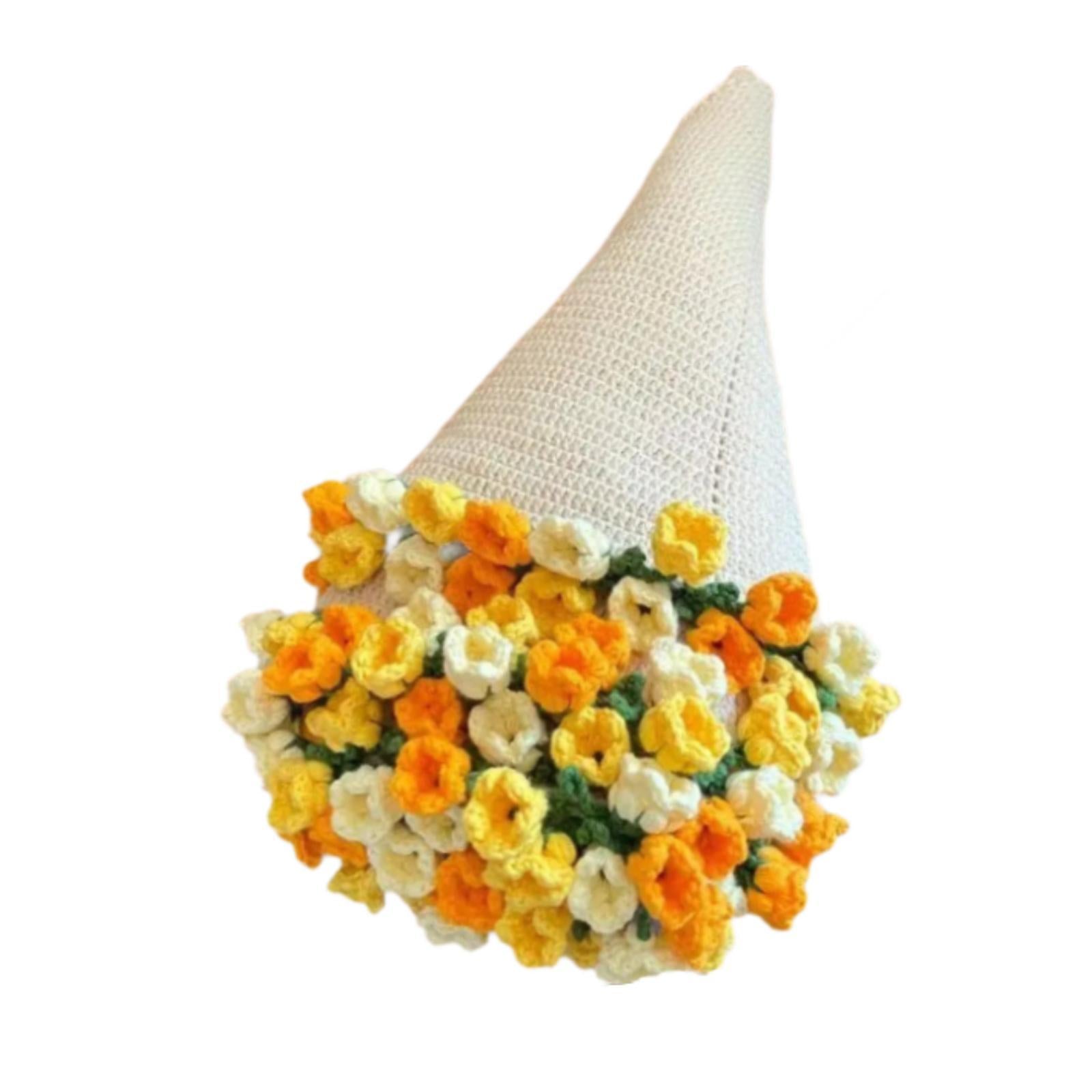 Bouquet Blanket Crocheting Kit Material Package for Starter Beginners Adults Yellow