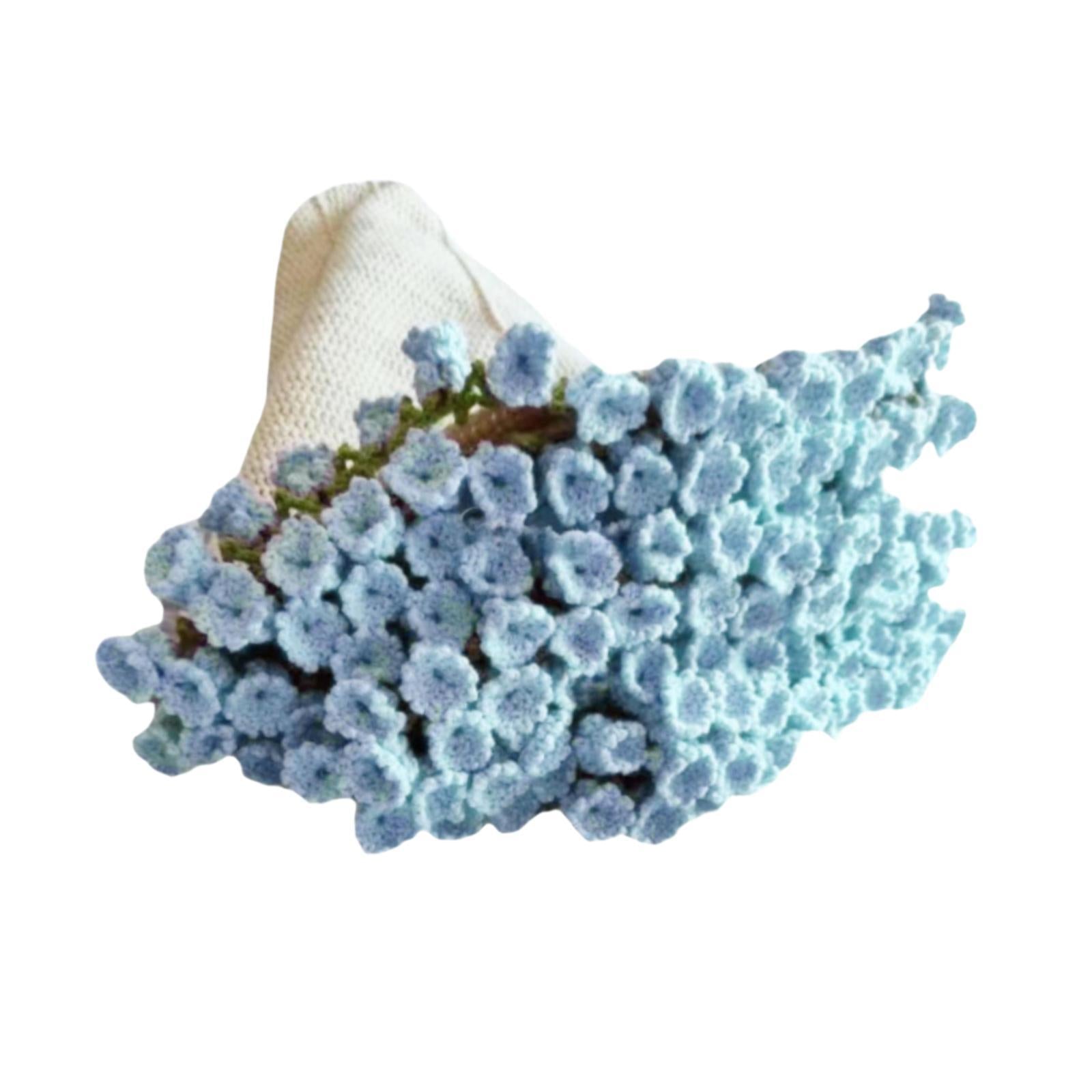 Crochet Kit for Beginners Blanket Crochet Kit for Teacher’ Day Wedding Women Blue