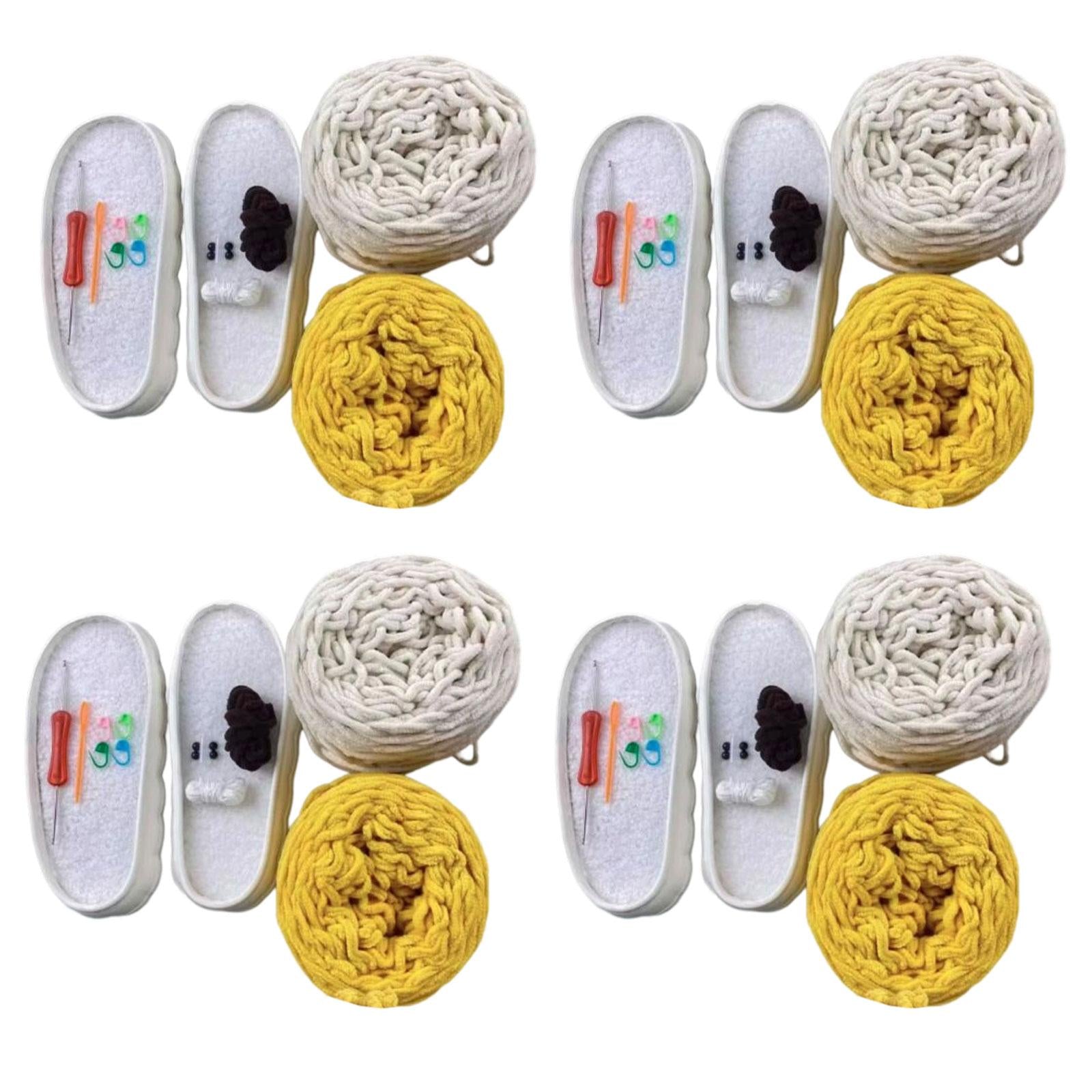 DIY Crochet Cotton Slippers Kit Soft Fun Home Shoes Making Set 35 cm
