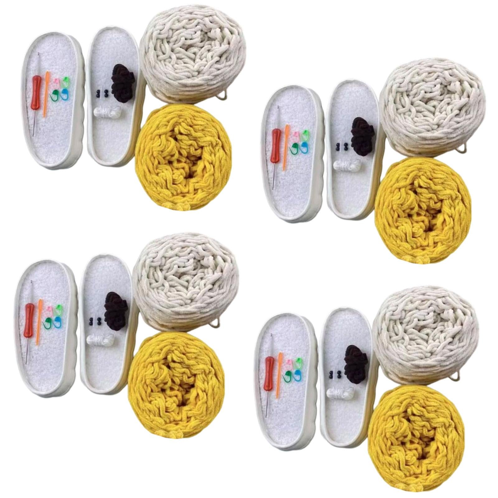 DIY Crochet Cotton Slippers Kit Soft Fun Home Shoes Making Set 35 cm