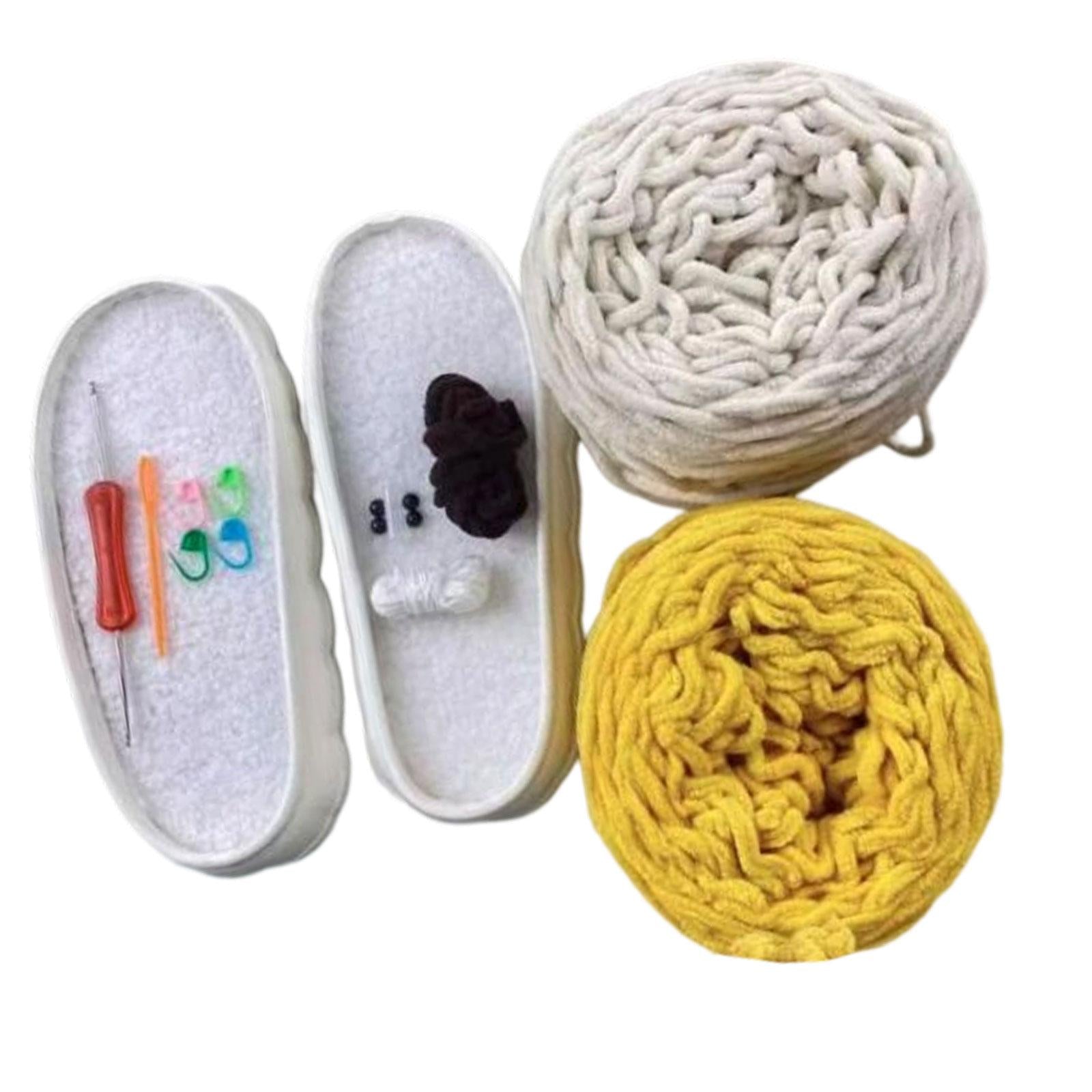 DIY Crochet Cotton Slippers Kit Soft Fun Home Shoes Making Set 37 cm