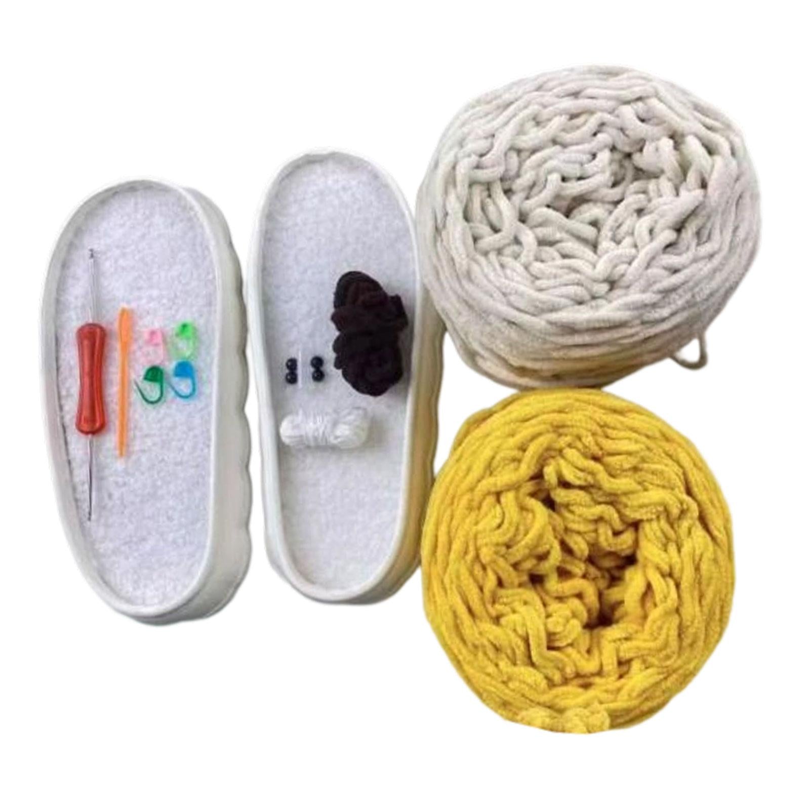 DIY Crochet Cotton Slippers Kit Soft Fun Home Shoes Making Set 39 cm