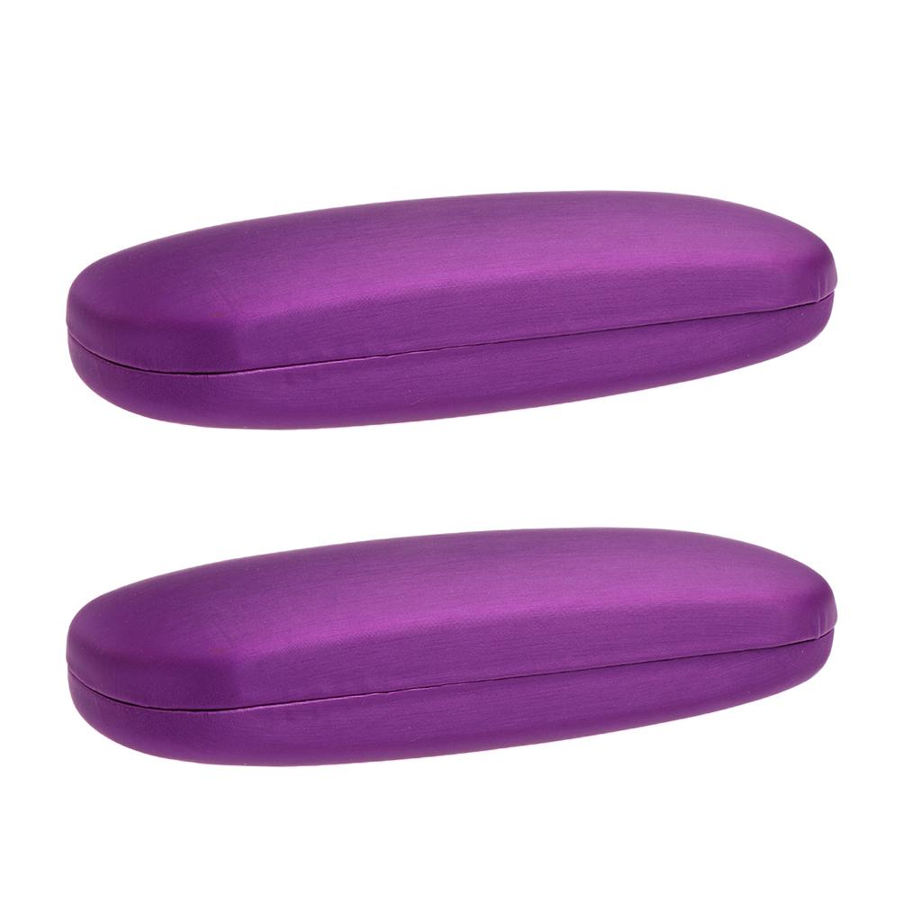 2 Pieces Eye Glasses Protector Eyewear Hard Case Sunglasses Box purple