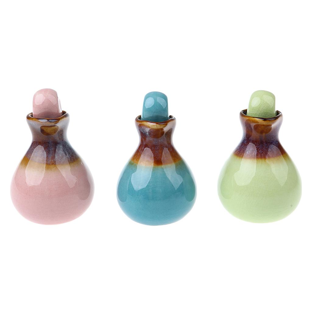 3Pieces Ceramic Aromatherapy Bottle Essential Oil Container for Beauty Salon
