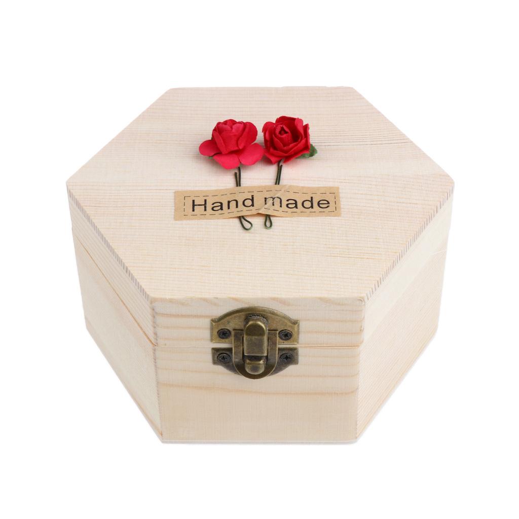 Women Gift Wood Box Rose Flower Decoration Hand Made Body Bath Soap Petal G