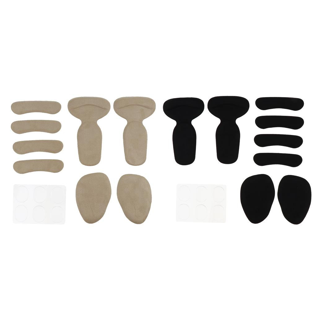 5 Pieces Forefoot Support Ball Heel Cushion Inserts Half Toe Sleeve Black