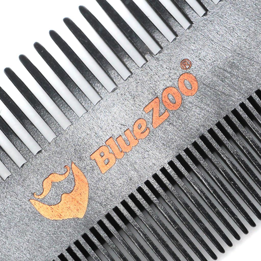 Natural Pearwood Beard Comb Anti-static for Men with Leather Case Brown