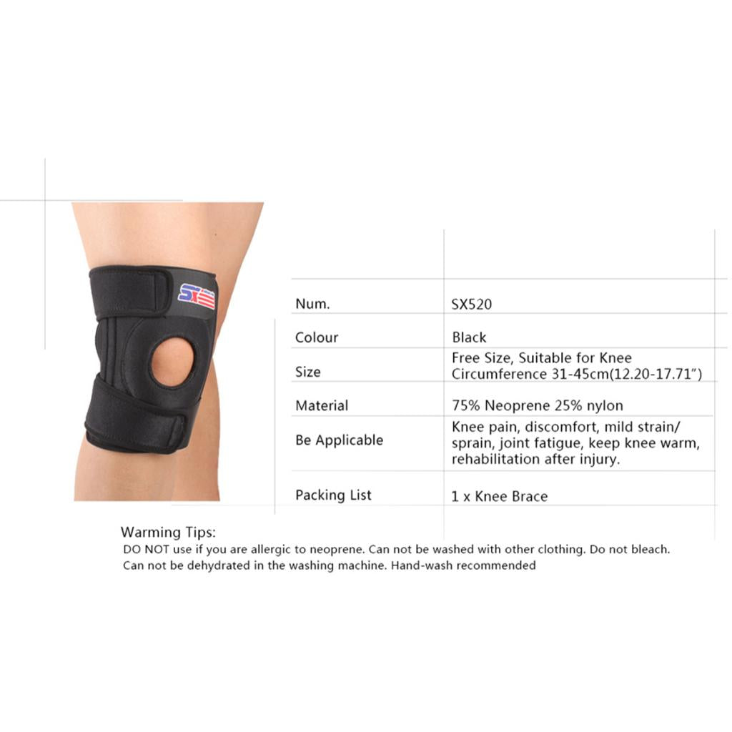 Neoprene Support Adjustable Sport Knee Pad Comfort Knee Brace with 4 Springs
