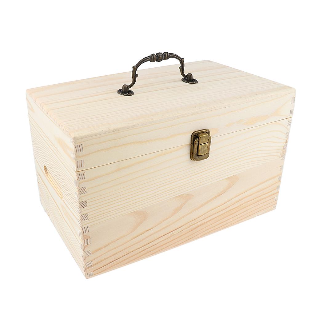 Essential Oil Wooden Box Multi-Tray Organizer Storage Case Display Holder